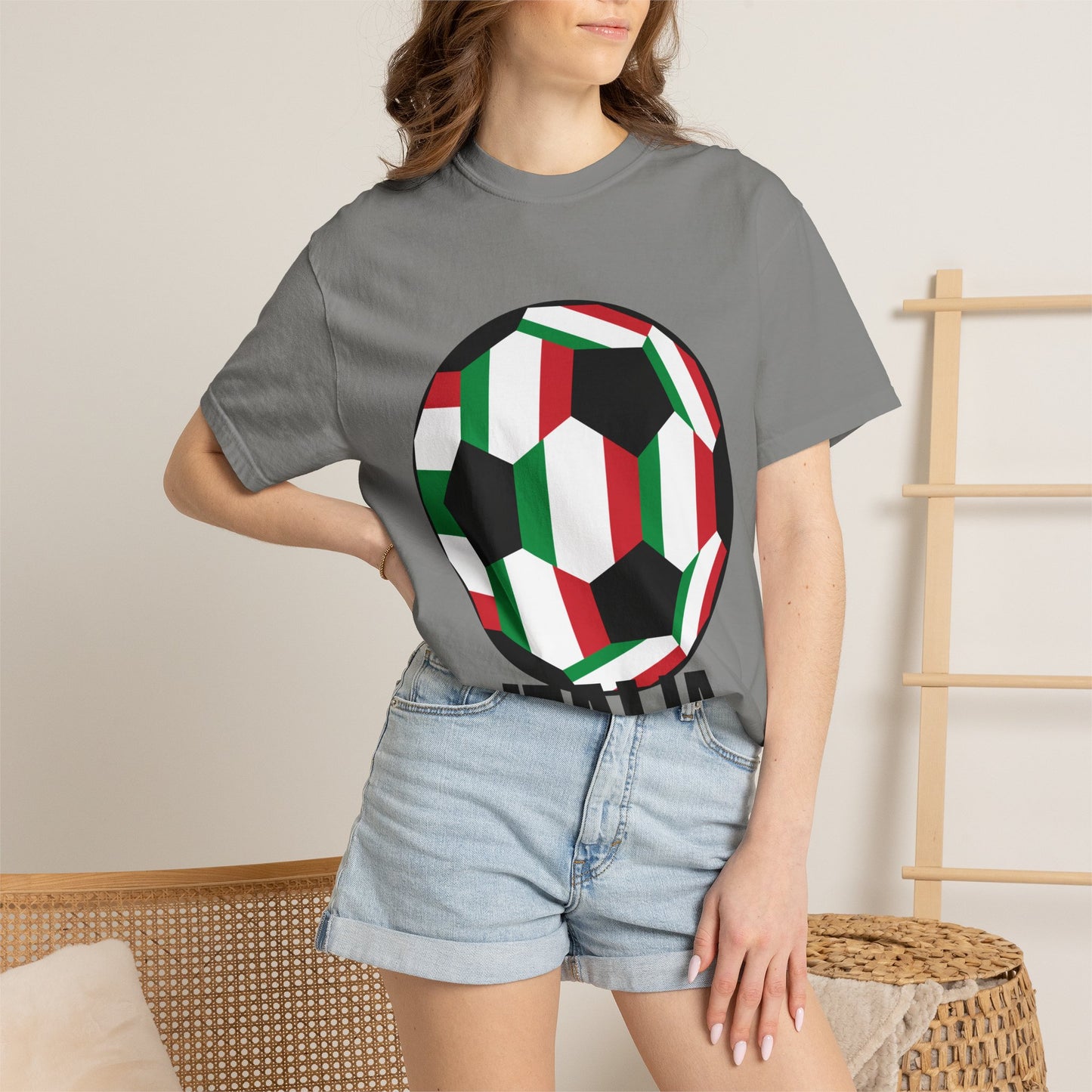 Italia Fan Specialty Soccer Ball Design T Shirt
