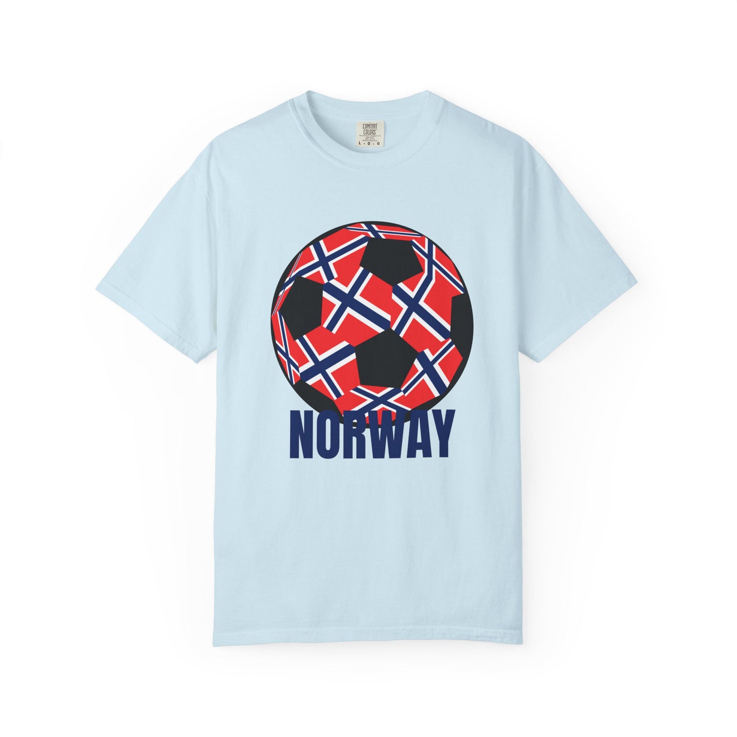 Norway Fan Specialty Soccer Ball Design T Shirt Blue Print