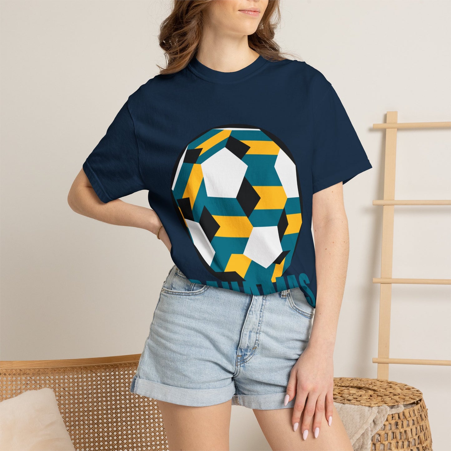 Bahamas Fan Specialty Soccer Ball Design T Shirt