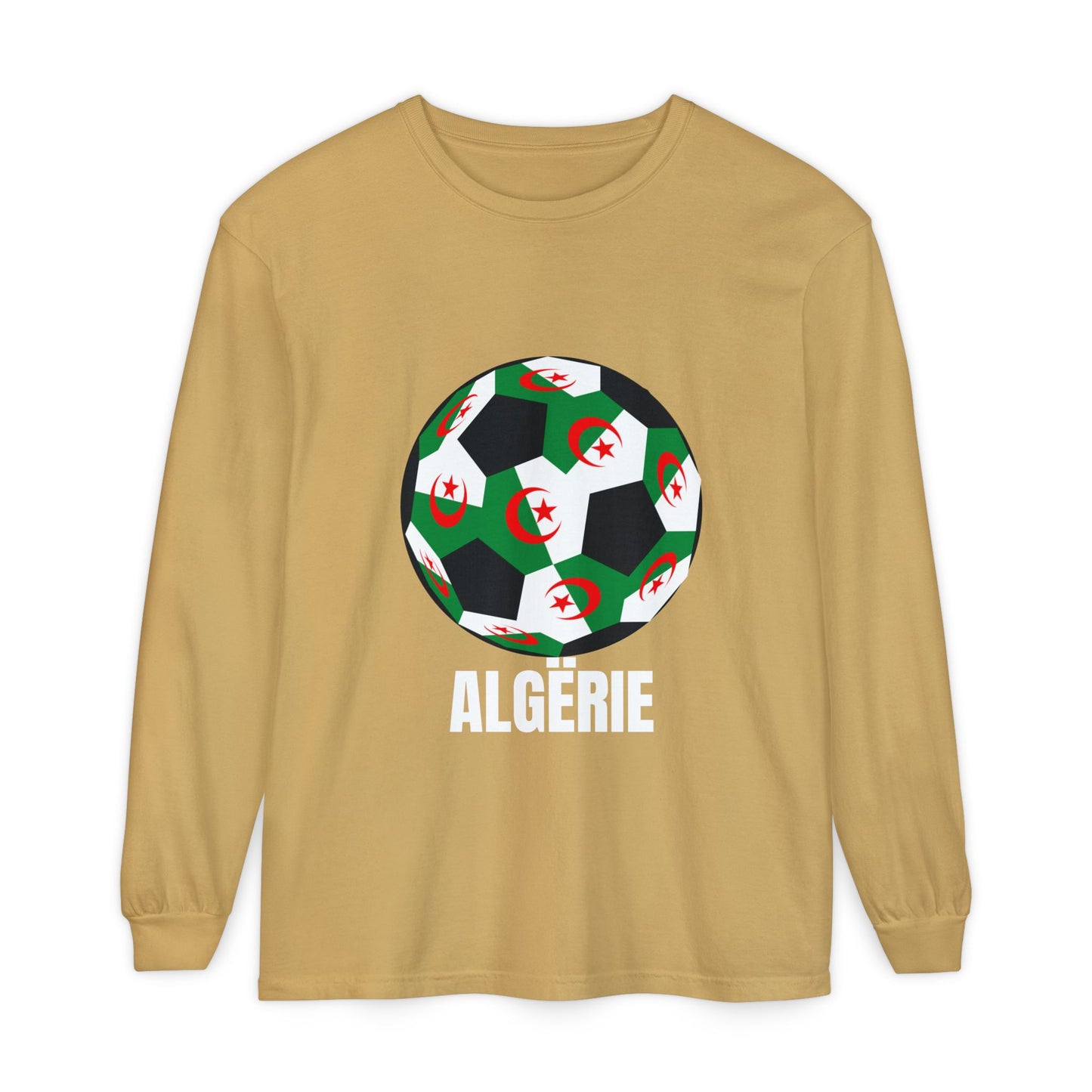 ALGËRIE Fan Specialty Soccer Ball Design Long Sleeve T-Shirt