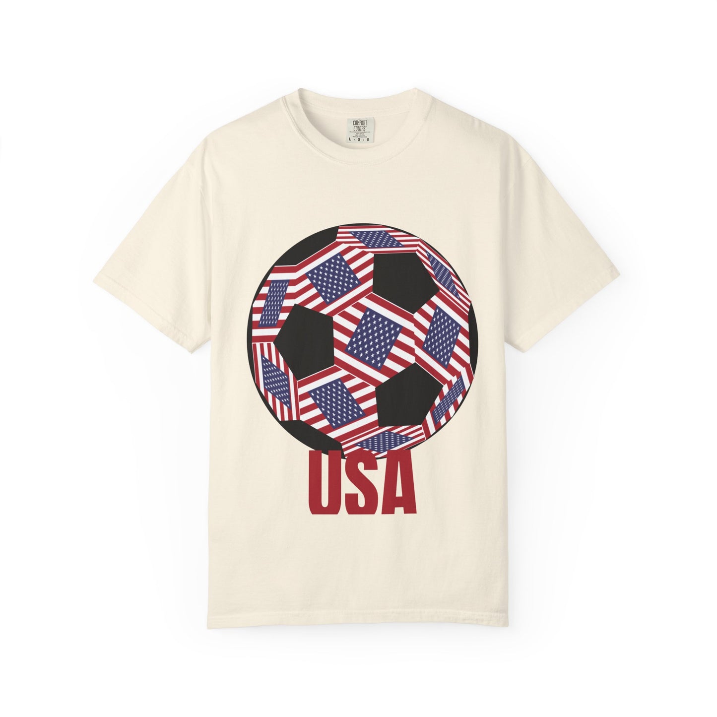 Patriotic USA Fan Specialty Soccer Ball Design T Shirt