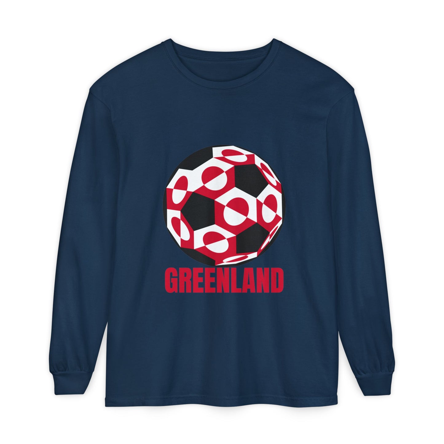 Greenland Fan Specialty Soccer Ball Design Long Sleeve Shirt