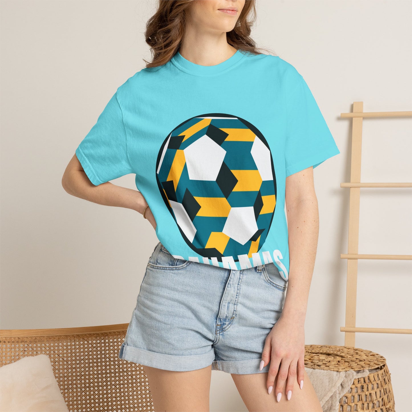 Bahamas Fan Specialty Soccer Ball Design T Shirt