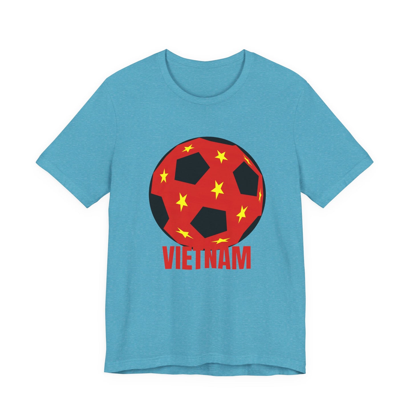 Vietnam Fan Specialty Soccer Ball Design T Shirt Red Text