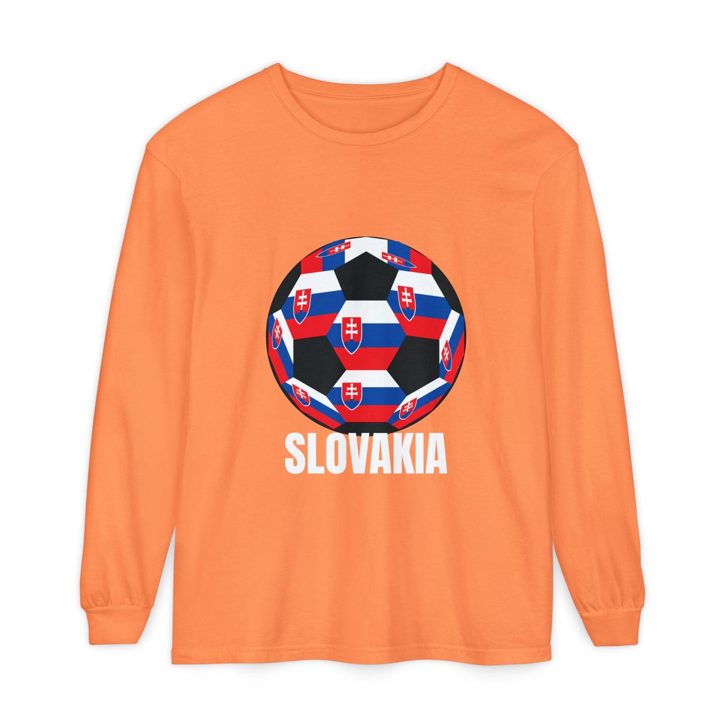 Slovakia Fan Specialty Soccer Ball Design Long Sleeve Shirt