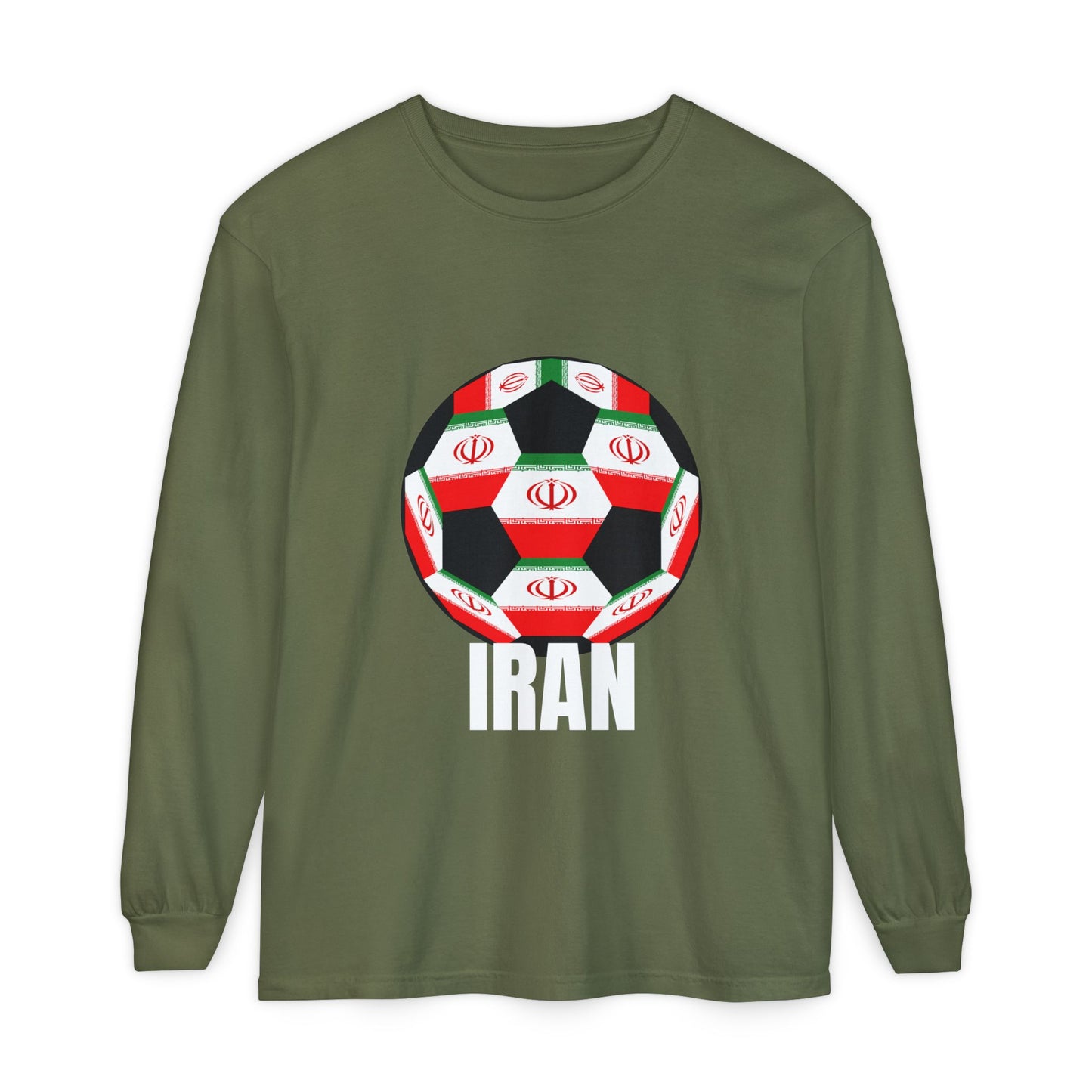Iran Fan Specialty Soccer Ball Design  Long Sleeve Shirt