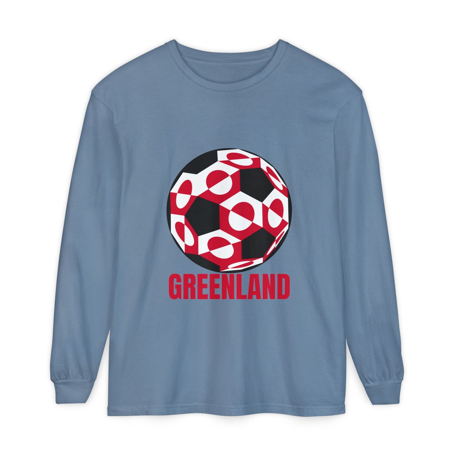 Greenland Fan Specialty Soccer Ball Design Long Sleeve Shirt