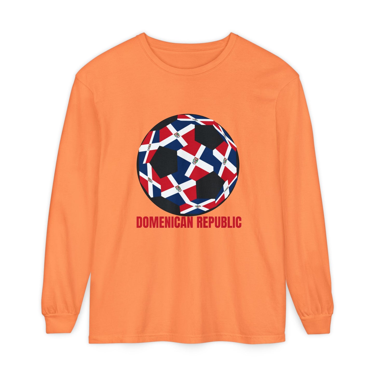 Domenican Republic Fan Specialty Soccer Ball Design Long Sleeve Tee