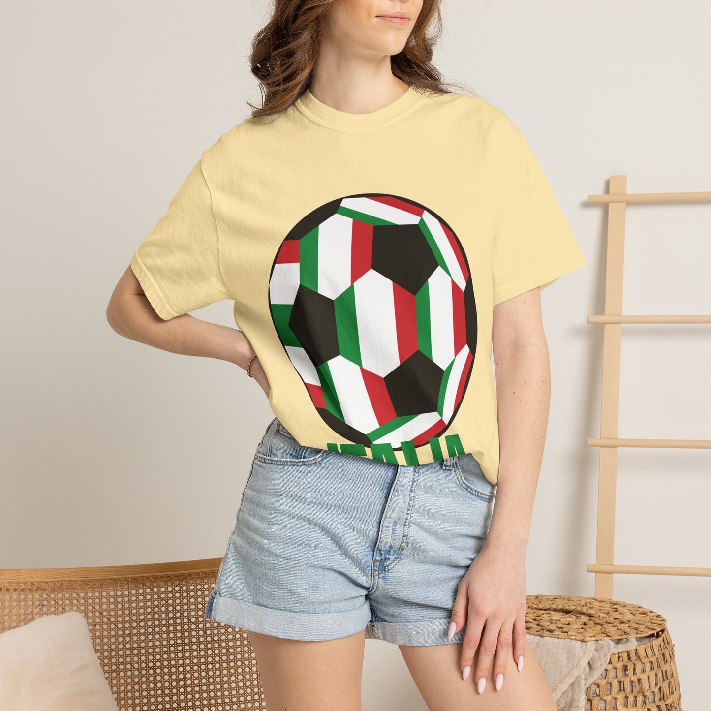 Italia Fan Specialty Soccer Ball Design T Shirt