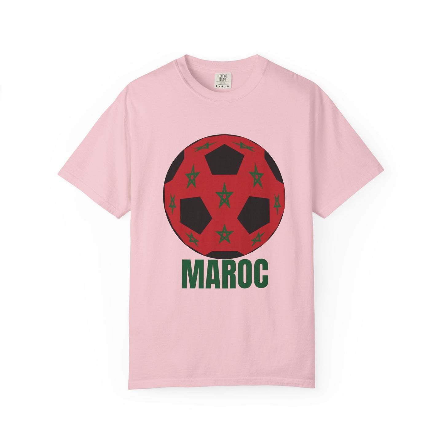 Morocco Maroc Fan Specialty Soccer Ball Design T Shirt Green Print