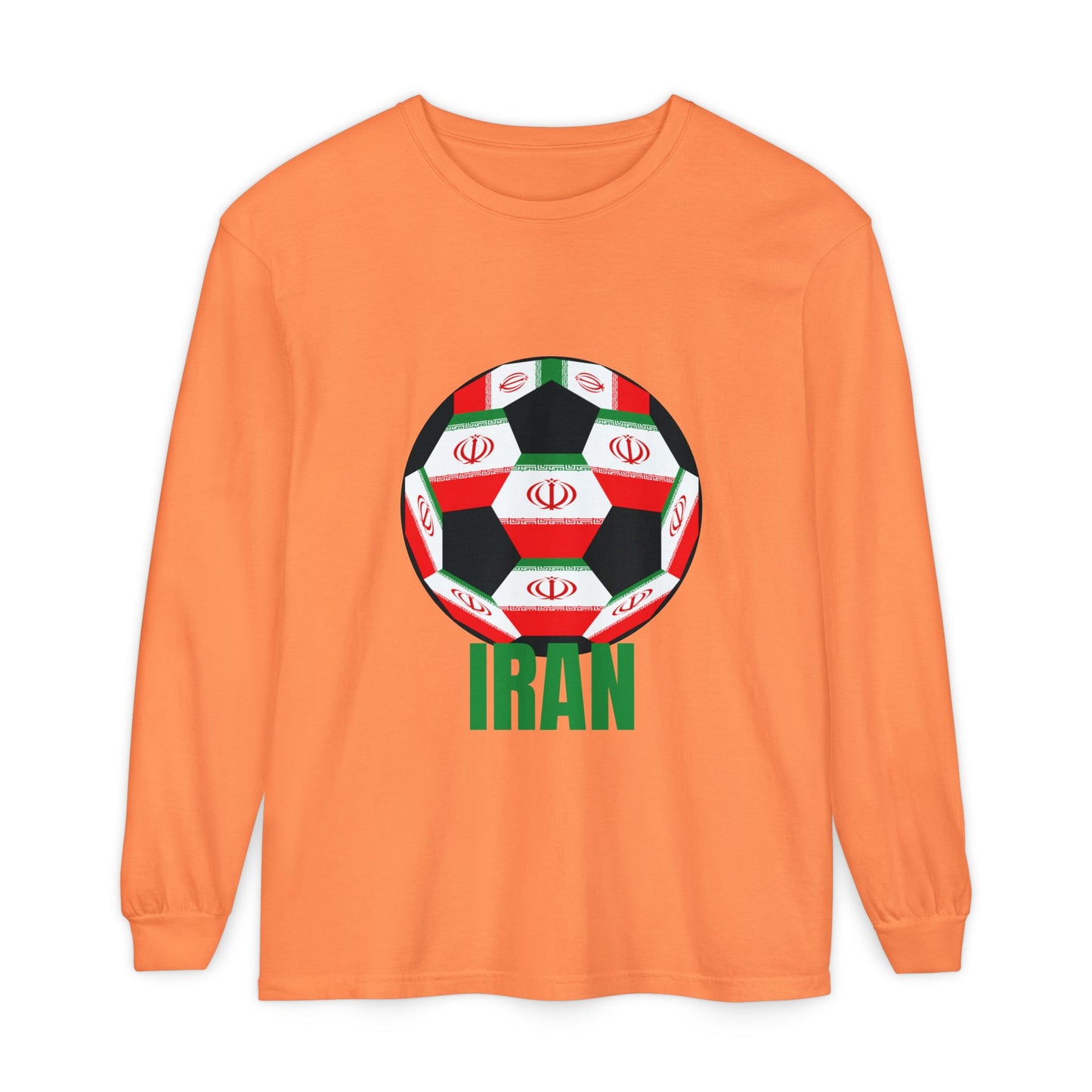 Iran Fan Specialty Soccer Ball Design Long Sleeve Tee
