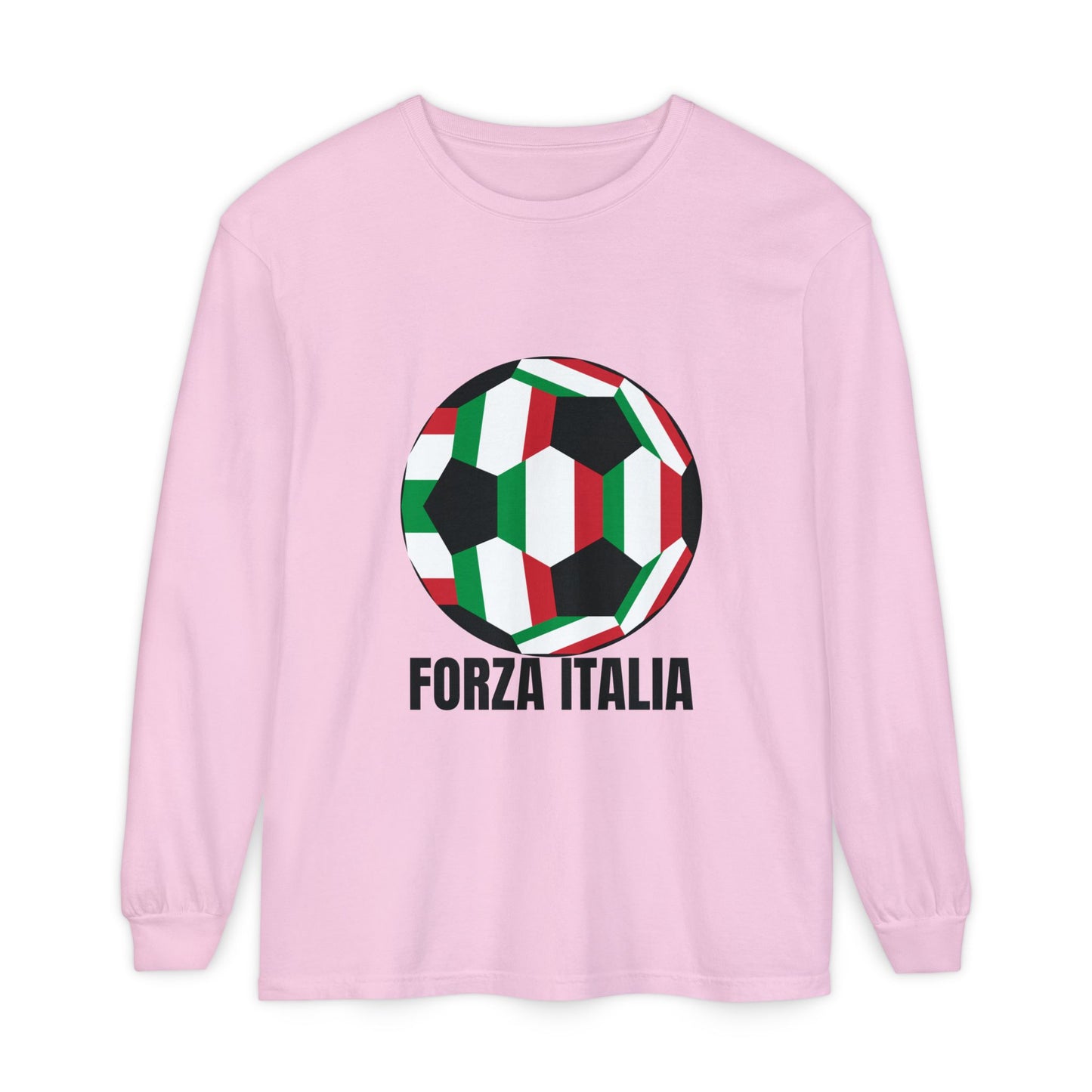 Forza Italia Fan Specialty Soccer Ball Design Long Sleeve T-Shirt