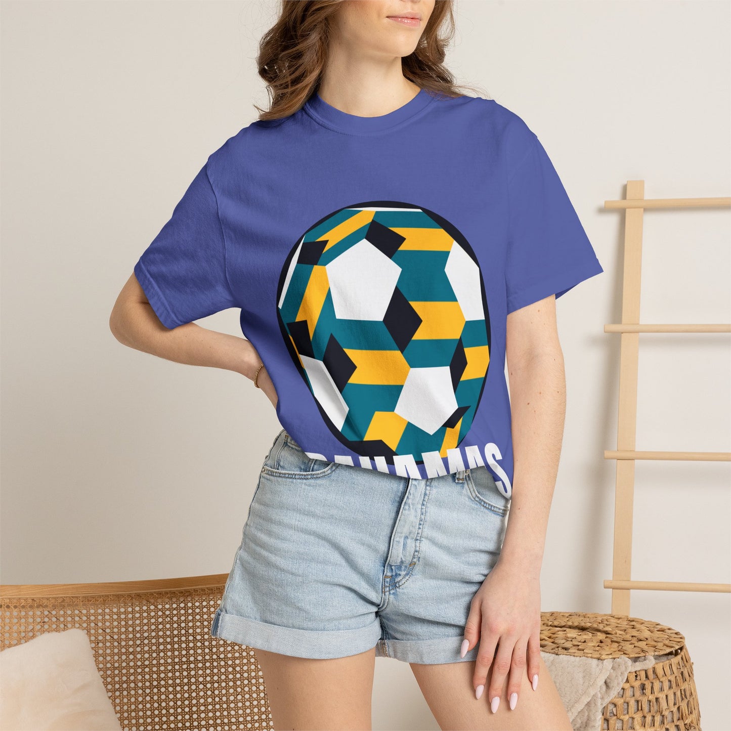 Bahamas Fan Specialty Soccer Ball Design T Shirt