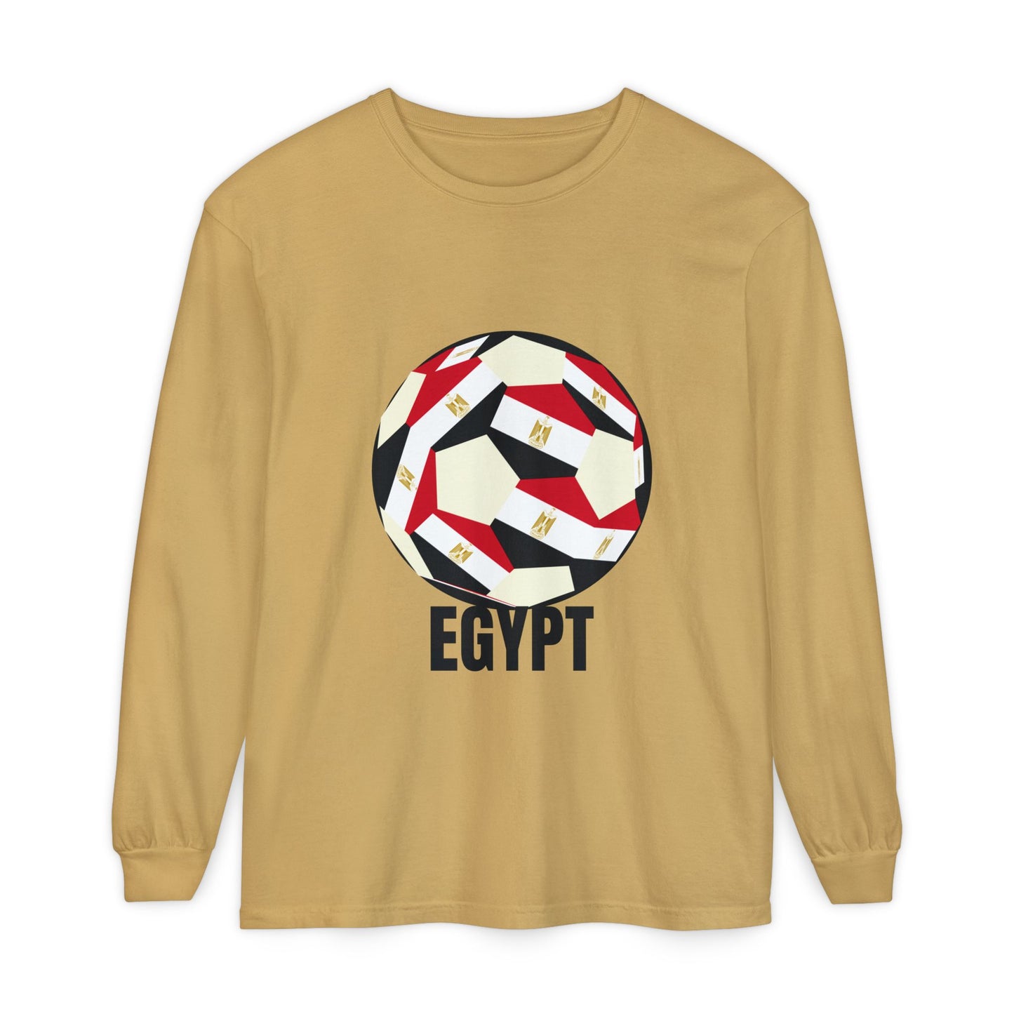 Egypt Fan Specialty Soccer Ball Design Long Sleeve T-Shirt
