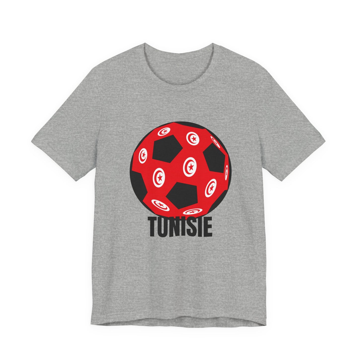 Tunisie Fan Specialty Soccer Ball Design T Shirt Black Text