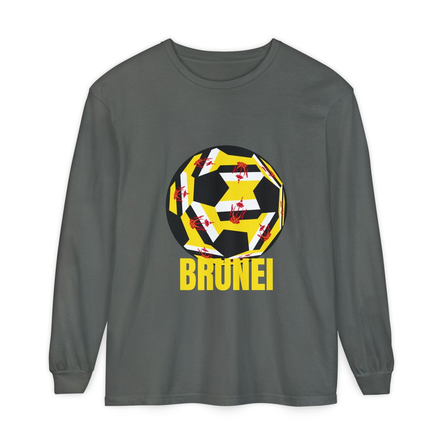 Brunei Fan Specialty Soccer Ball Design  Long Sleeve Tee