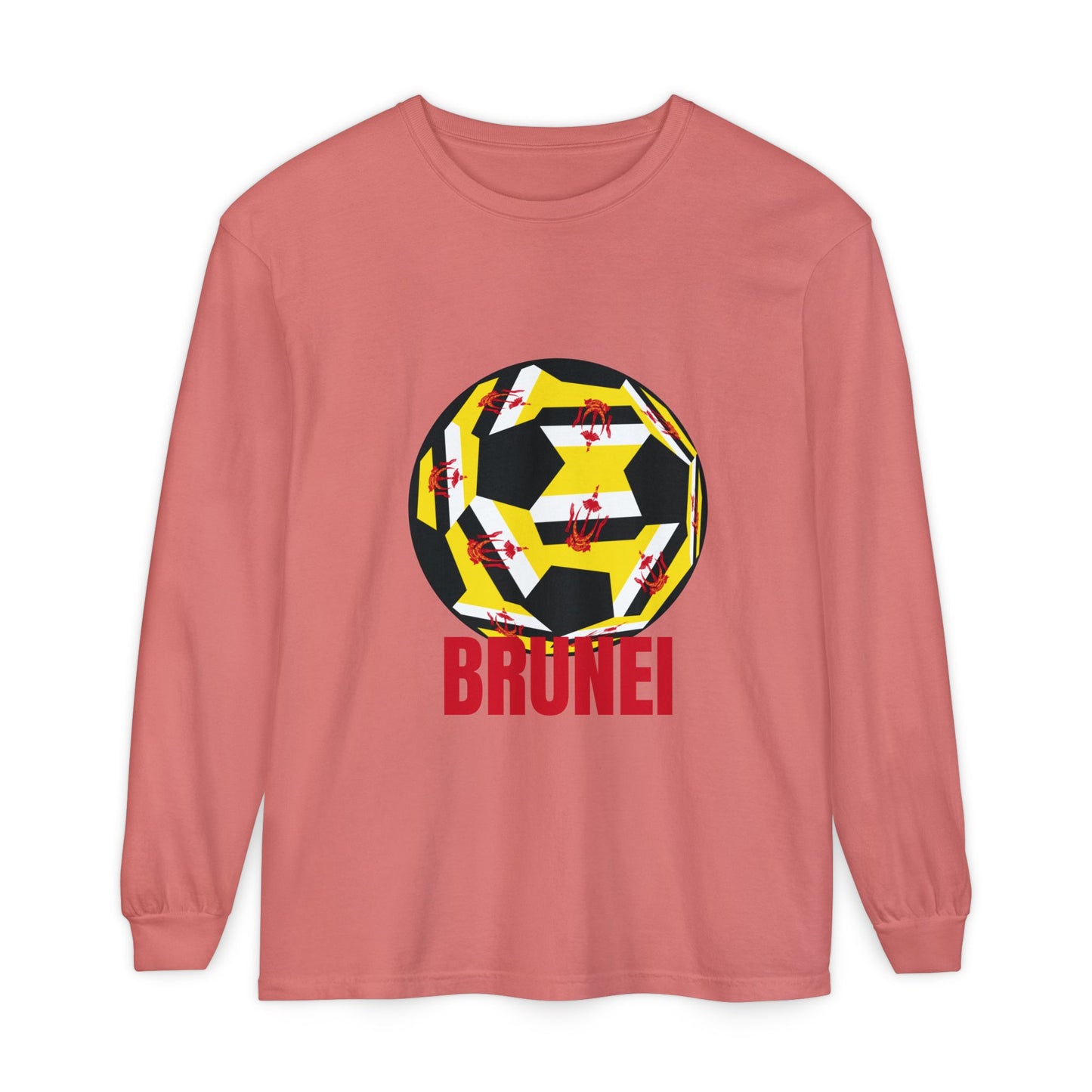 Brunei Fan Specialty Soccer Ball Design  Long Sleeve Tee