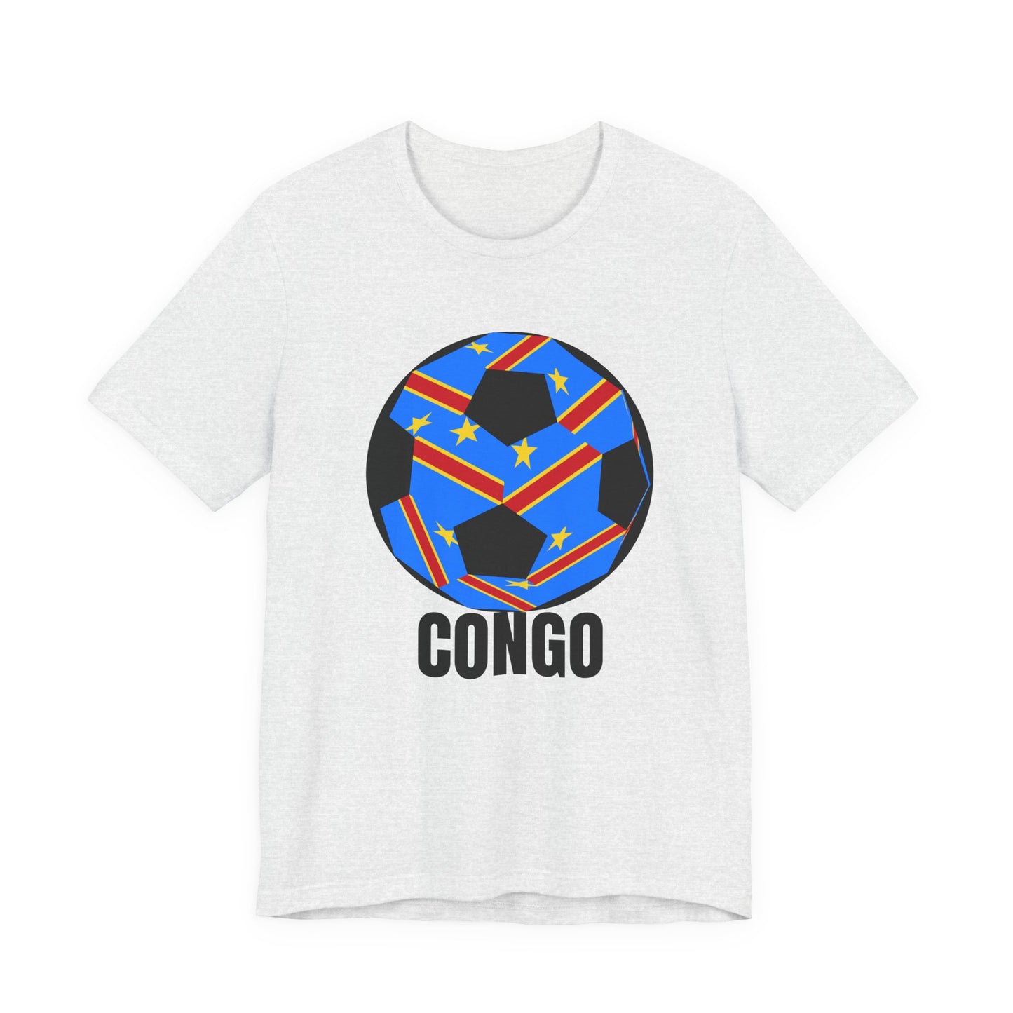 Congo Fan Specialty Soccer Ball Design T Shirt Black Text