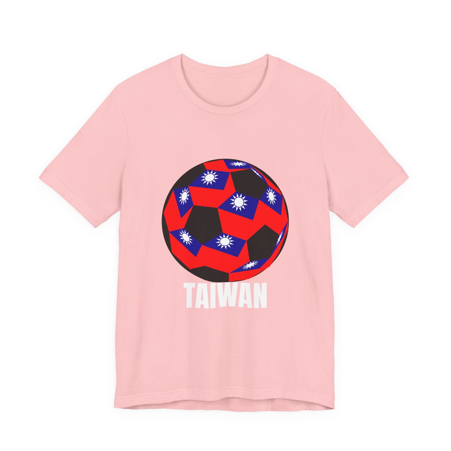 Taiwan Fan Specialty Soccer Ball Design T Shirt White Text