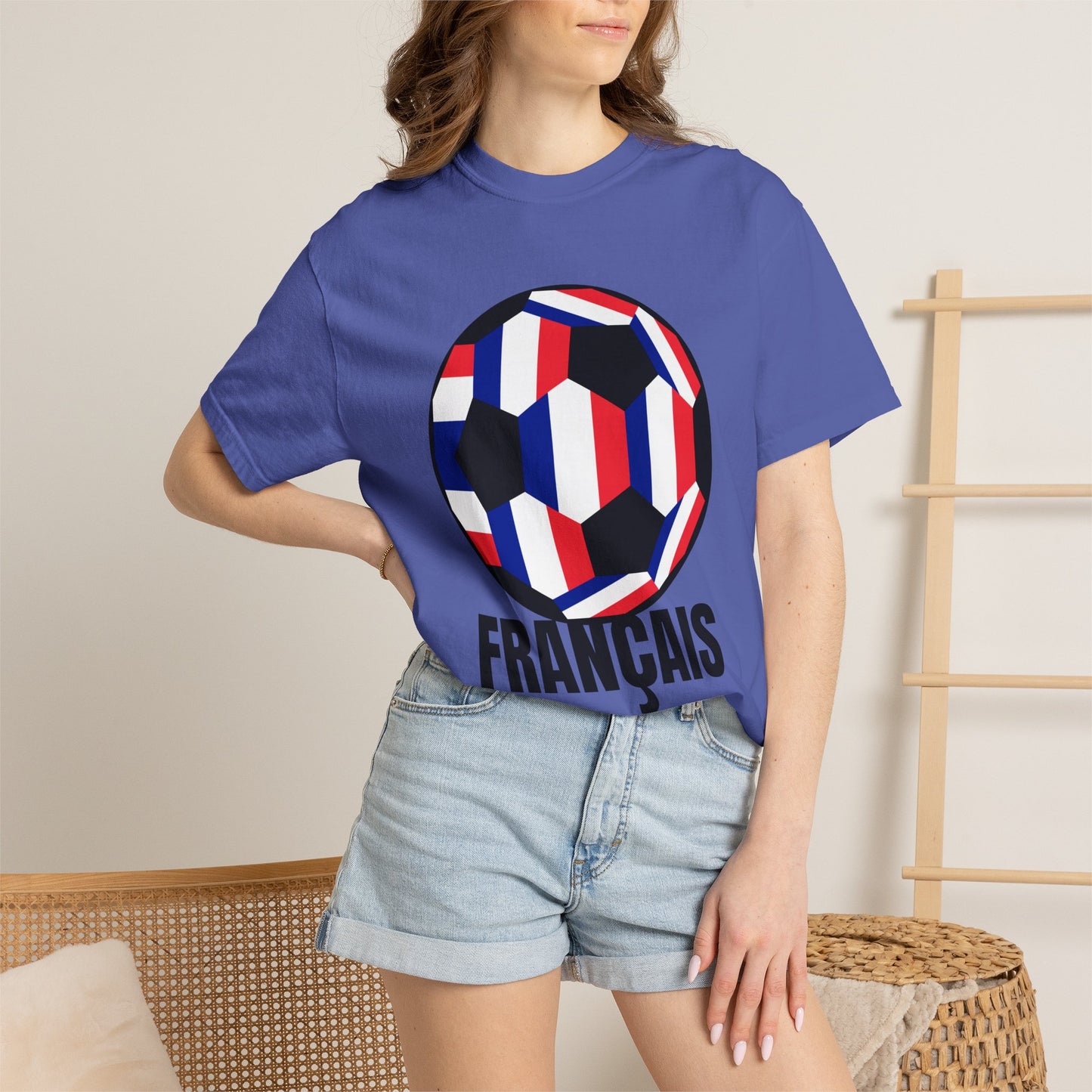 FRANÇAIS Fan Specialty Soccer Ball Design T Shirt