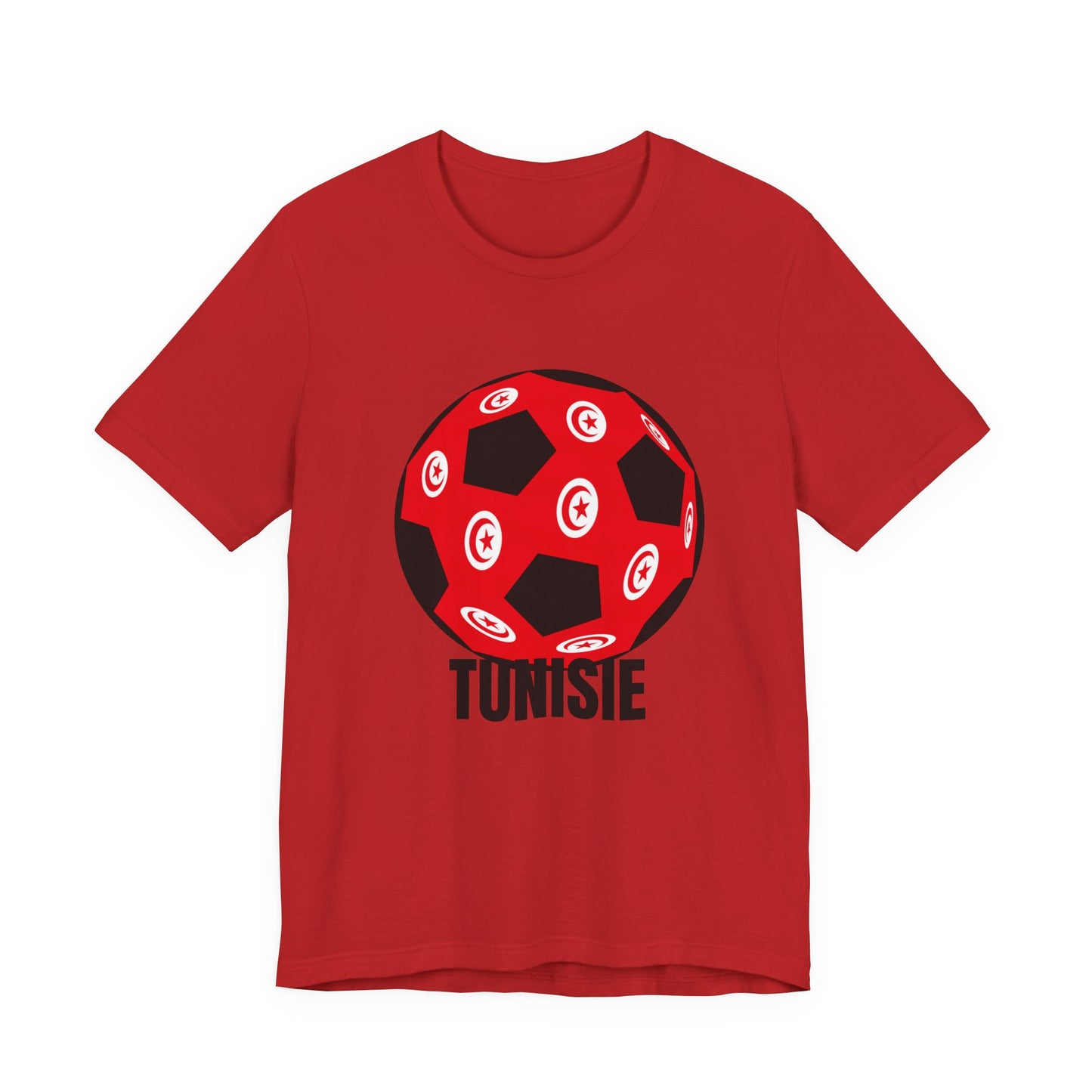 Tunisie Fan Specialty Soccer Ball Design T Shirt Black Text
