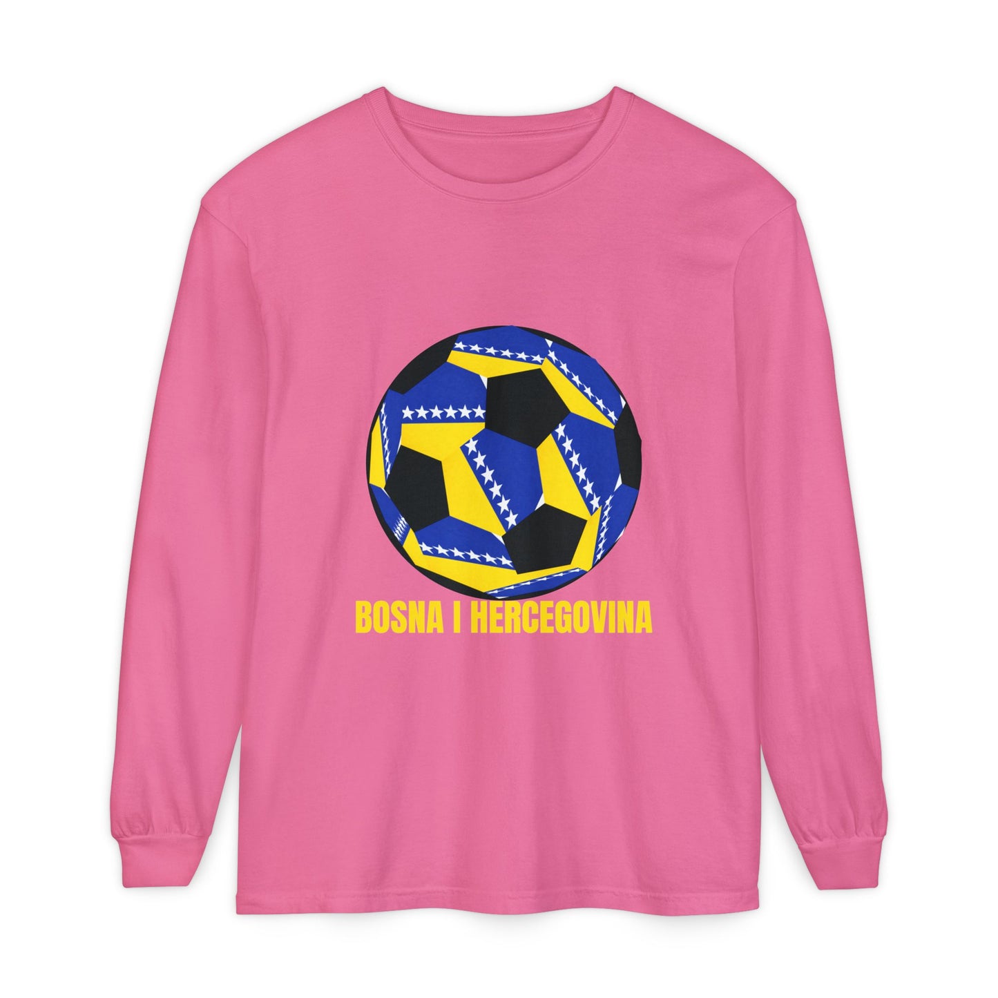 Bosnia Herzegovina Fan Specialty Soccer Ball Design  Long Sleeve Tee