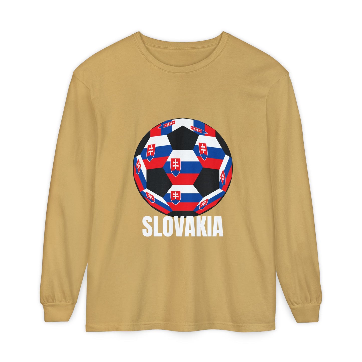 Slovakia Fan Specialty Soccer Ball Design Long Sleeve Shirt
