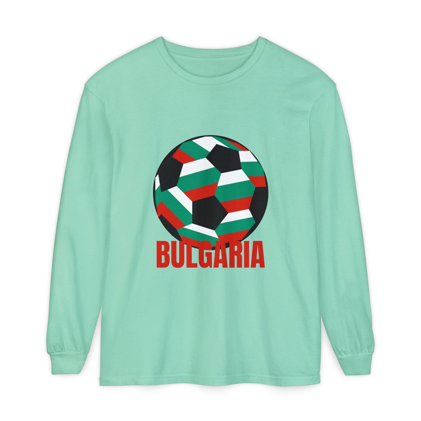 Bulgaria Fan Specialty Soccer Ball Design Long Sleeve Tee