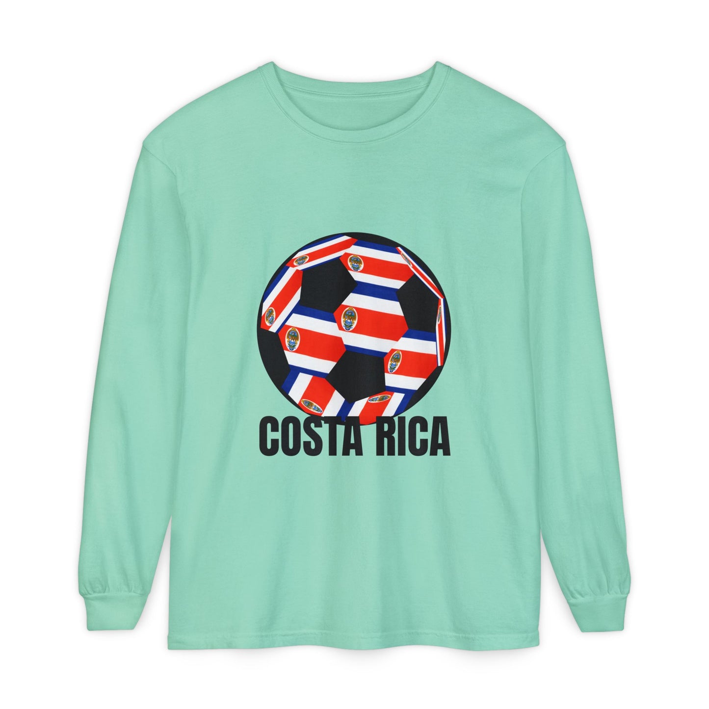 Costa Rica Fan Specialty Soccer Ball Long Sleeve Tee