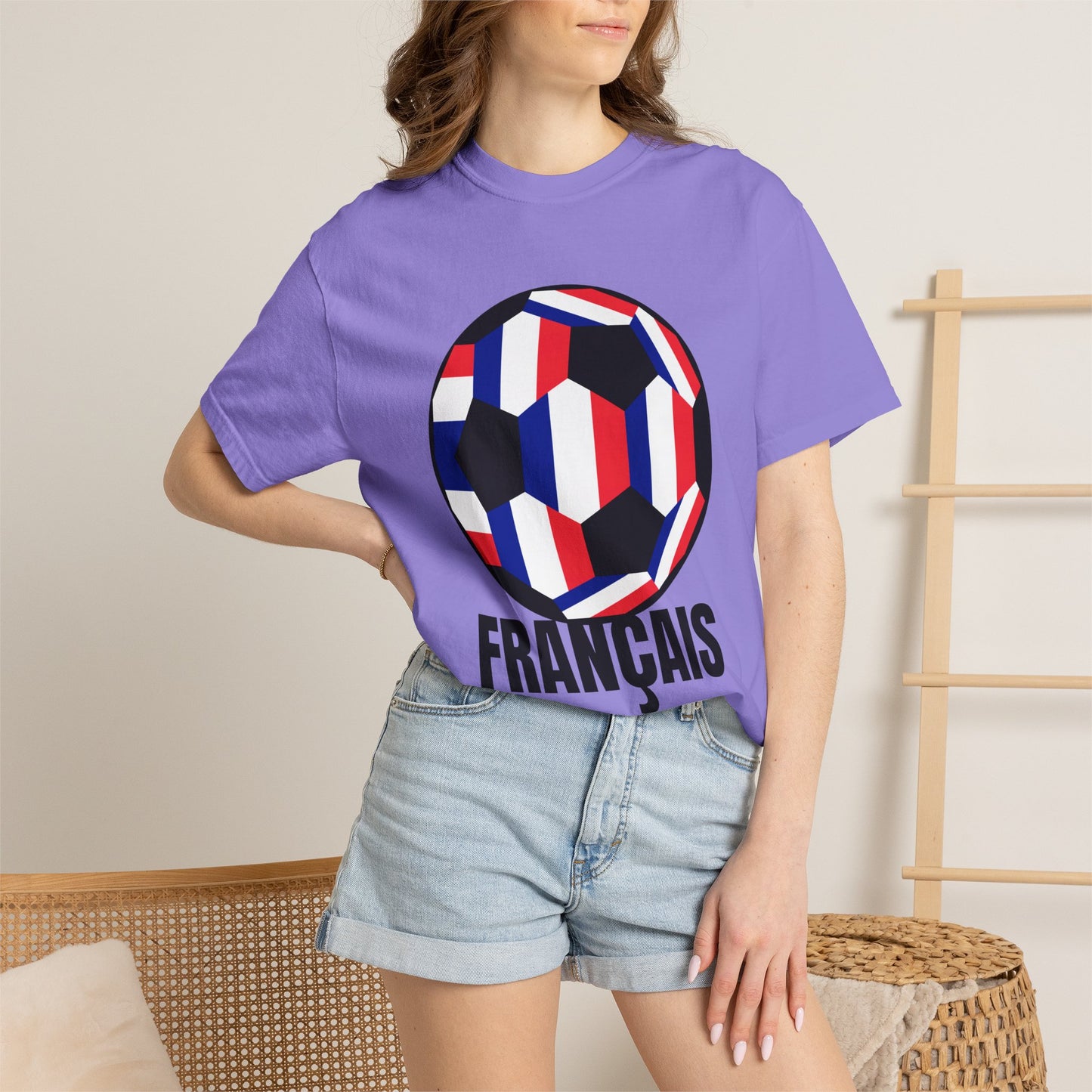 FRANÇAIS Fan Specialty Soccer Ball Design T Shirt