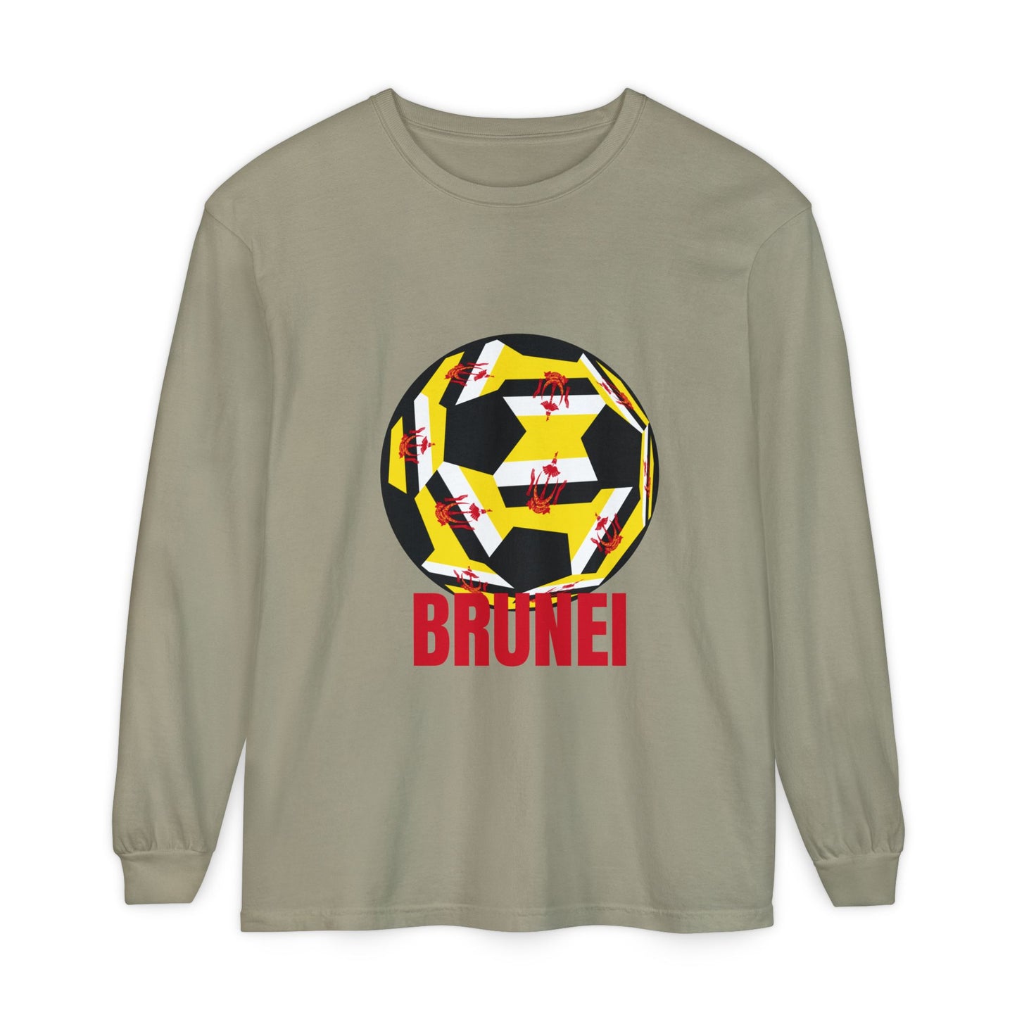 Brunei Fan Specialty Soccer Ball Design  Long Sleeve Tee