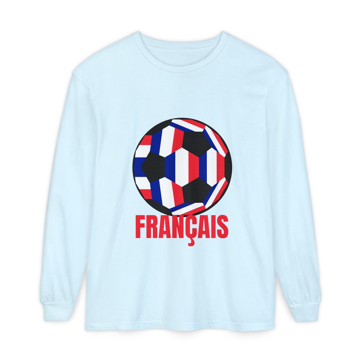 Francais Fan Specialty Soccer Ball Design Long Sleeve Tee