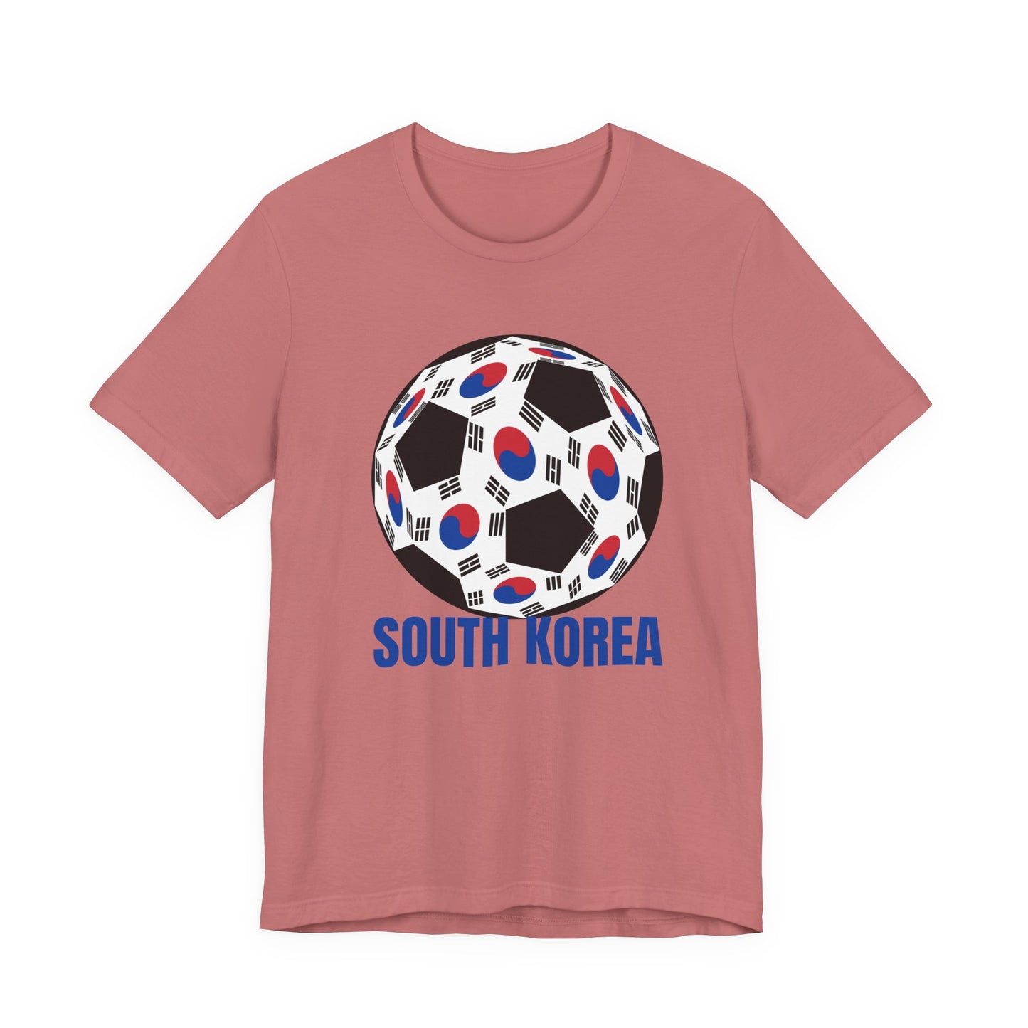 South Korea Fan Specialty Soccer Ball Design T Shirt Tee Blue Text