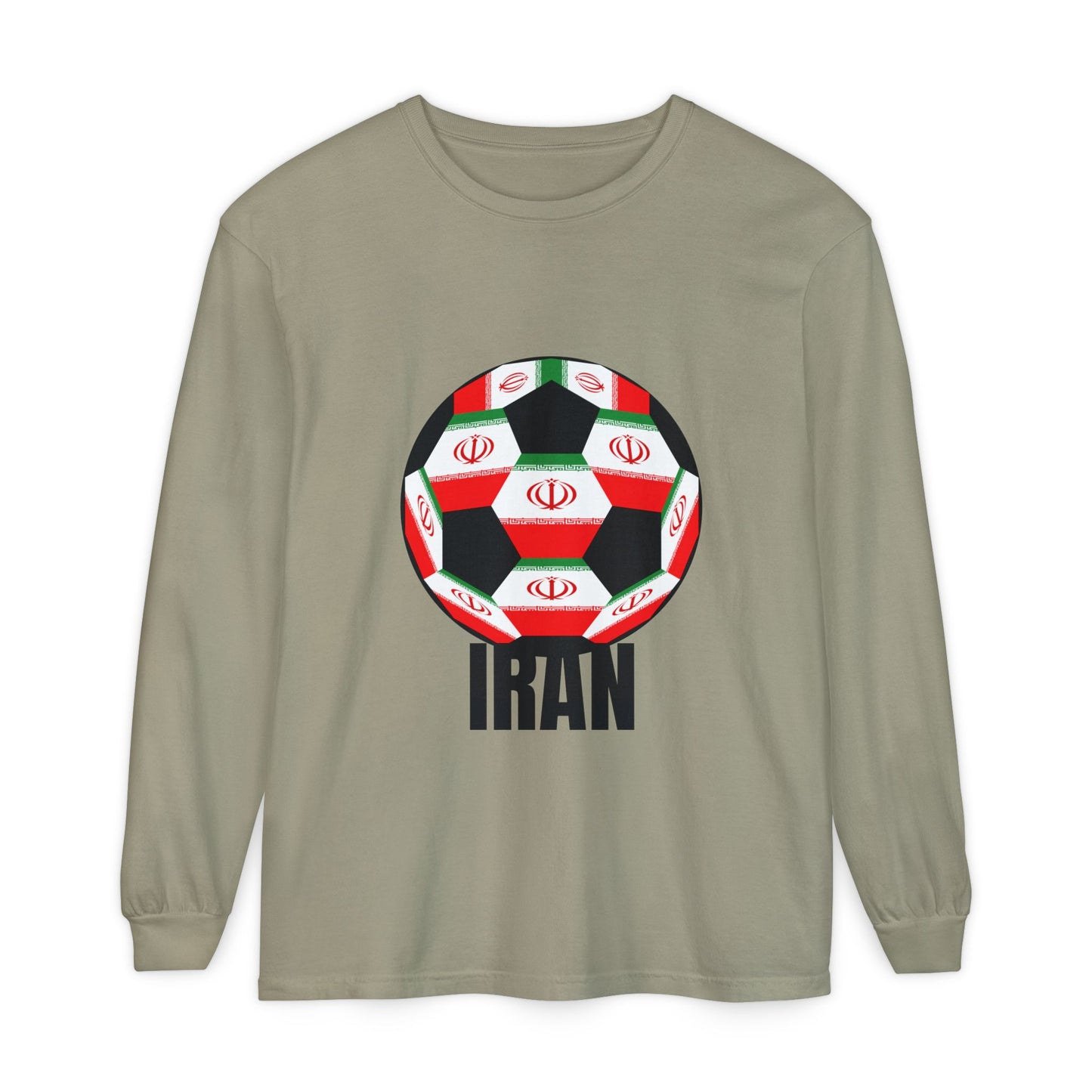 Iran Fan Specialty Soccer Ball Design Long Sleeve Shirt