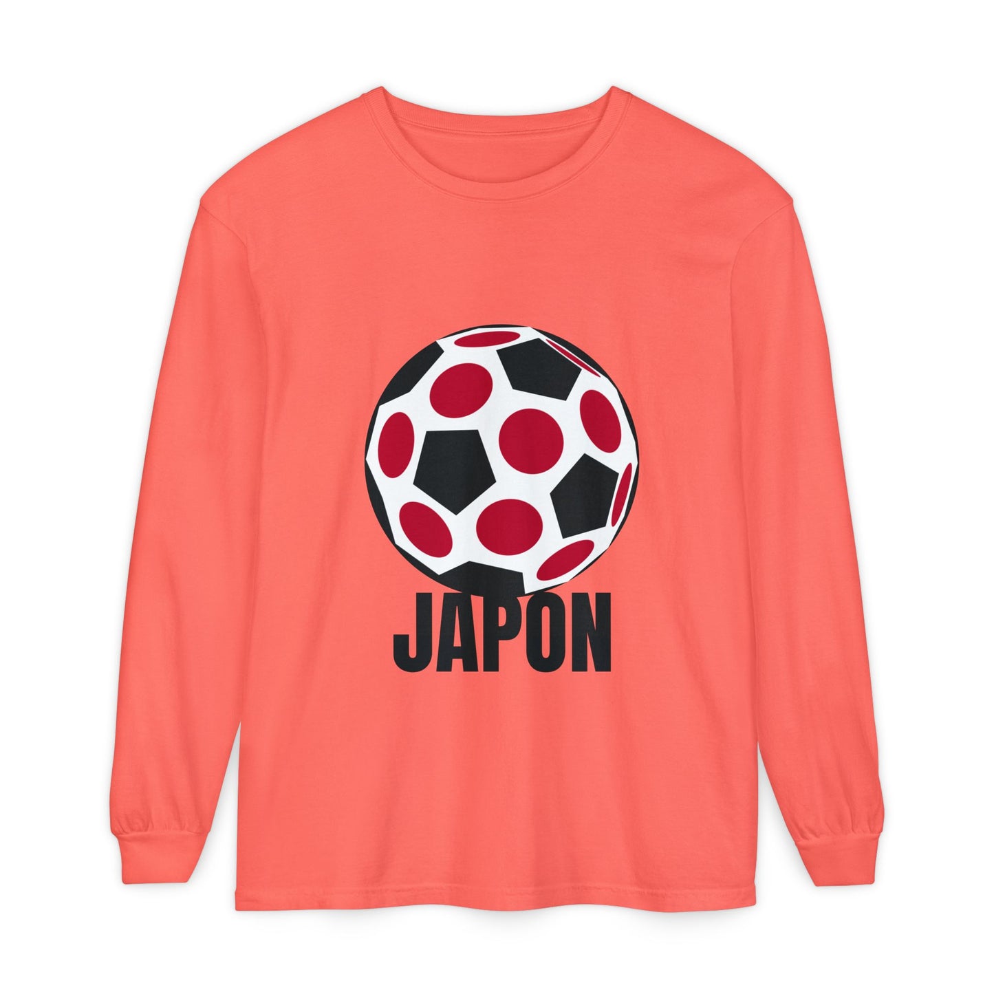 Japon Fan Specialty Soccer Ball Design Long Sleeve Tee