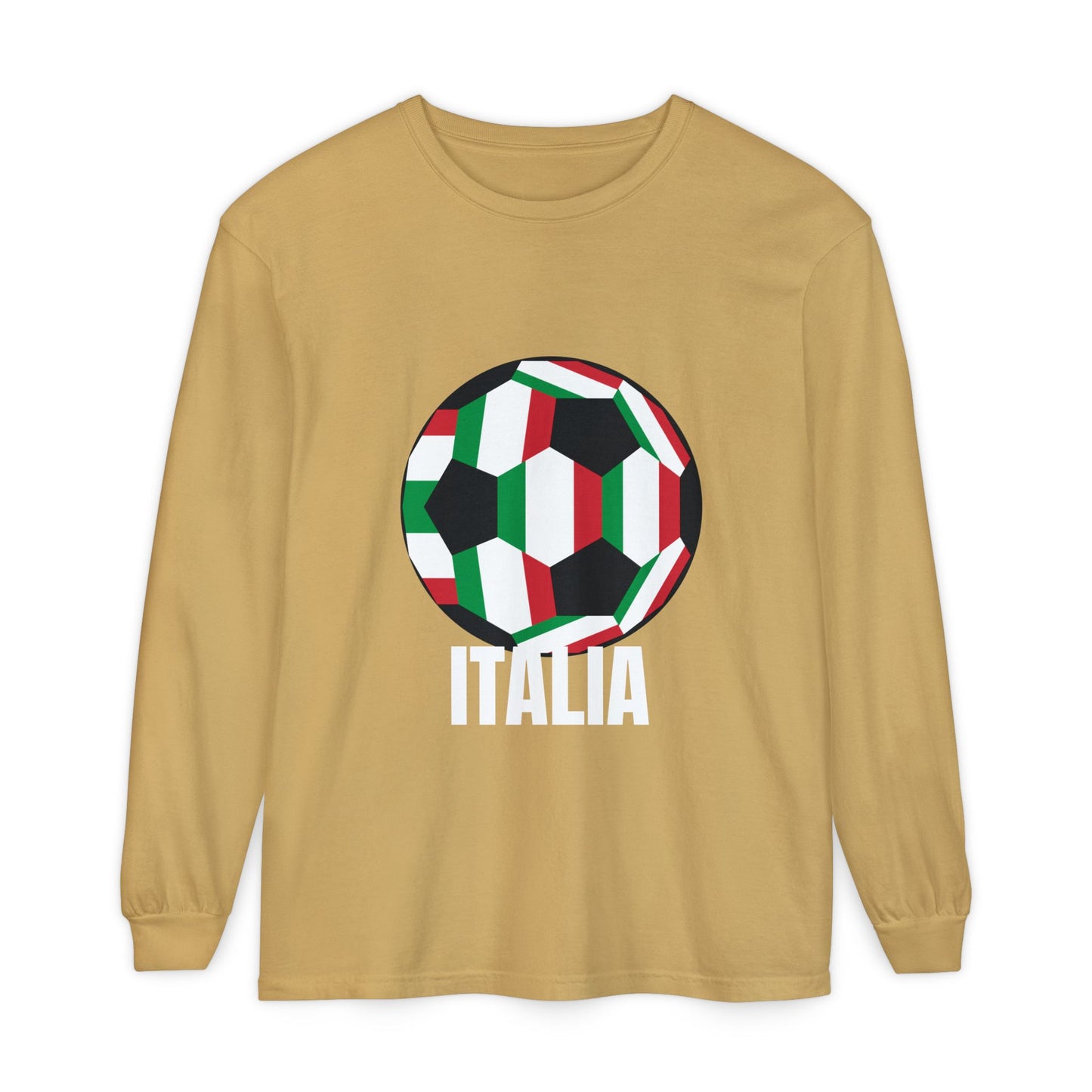 Italia Fan Specialty Soccer Ball Design Long Sleeve Tee