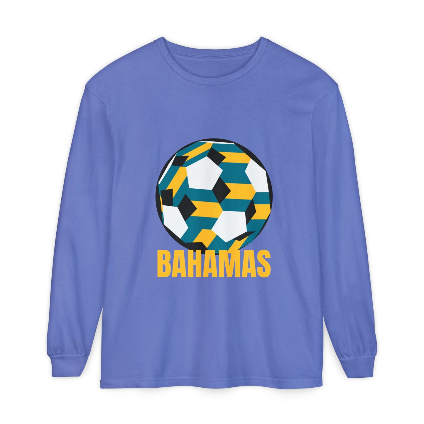Bahamas Fan Specialty Soccer Ball Design  Long Sleeve Tee