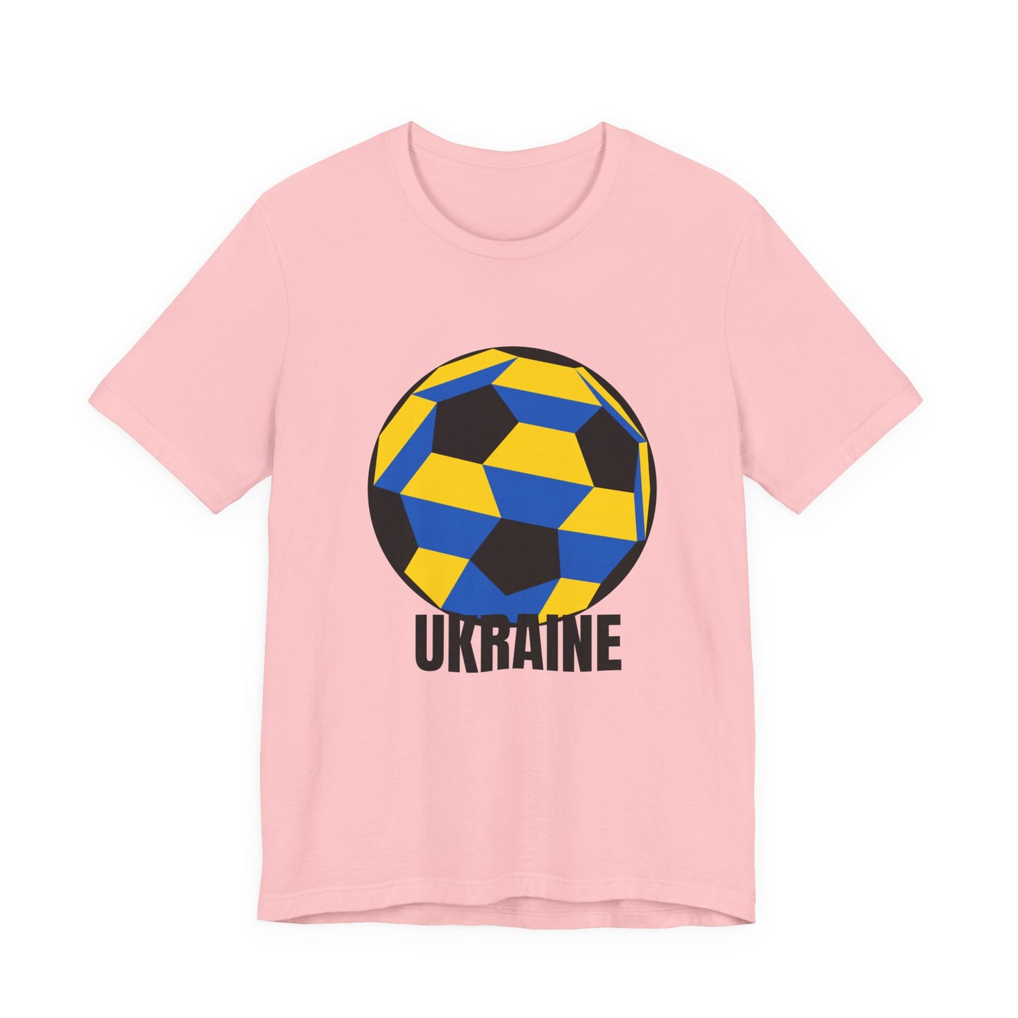 Ukraine Fan Specialty Soccer Ball Design T Shirt Black Text