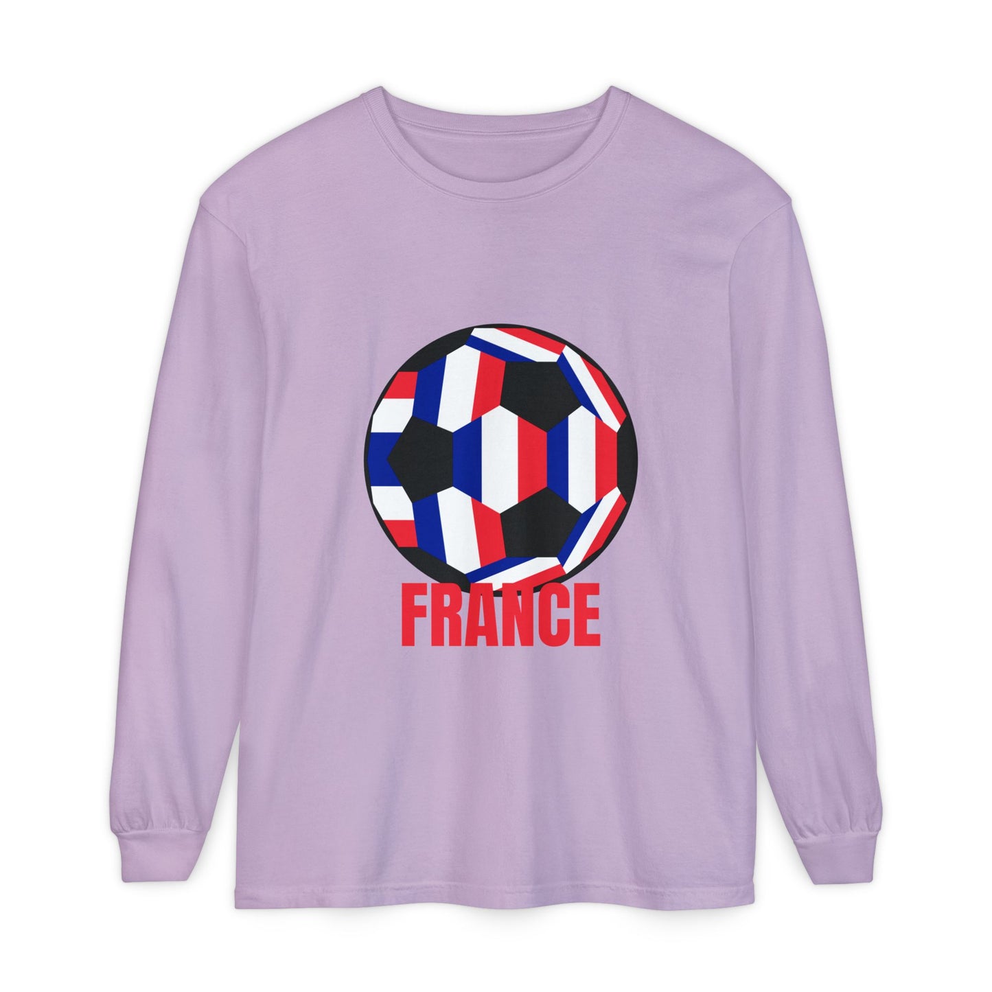 France Fan Specialty Soccer Ball Design Long Sleeve Tee