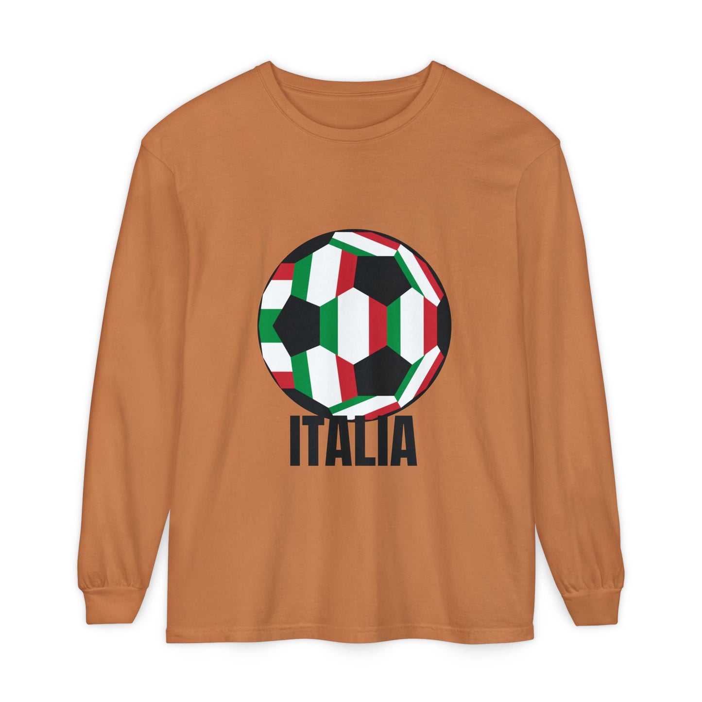 Italia Fan Specialty Soccer Ball Design Long Sleeve Tee