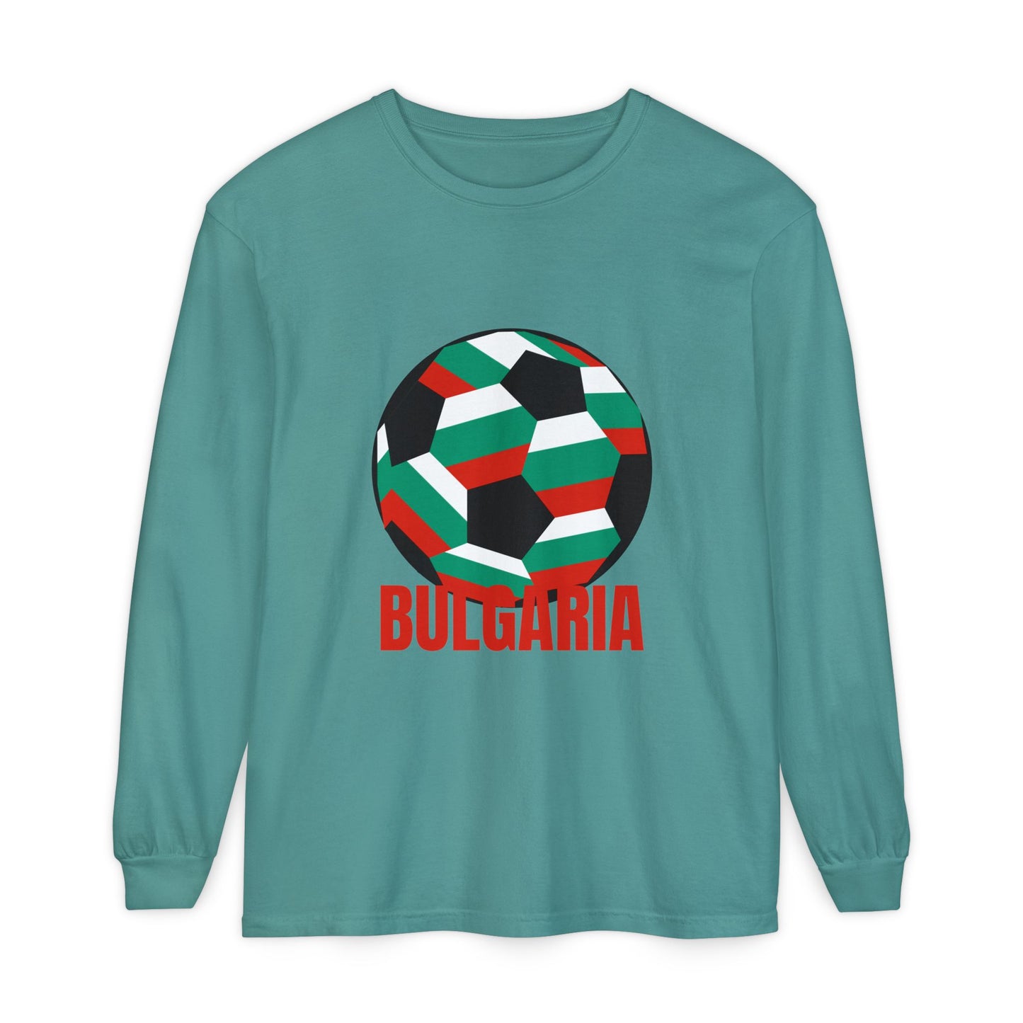 Bulgaria Fan Specialty Soccer Ball Design Long Sleeve Tee