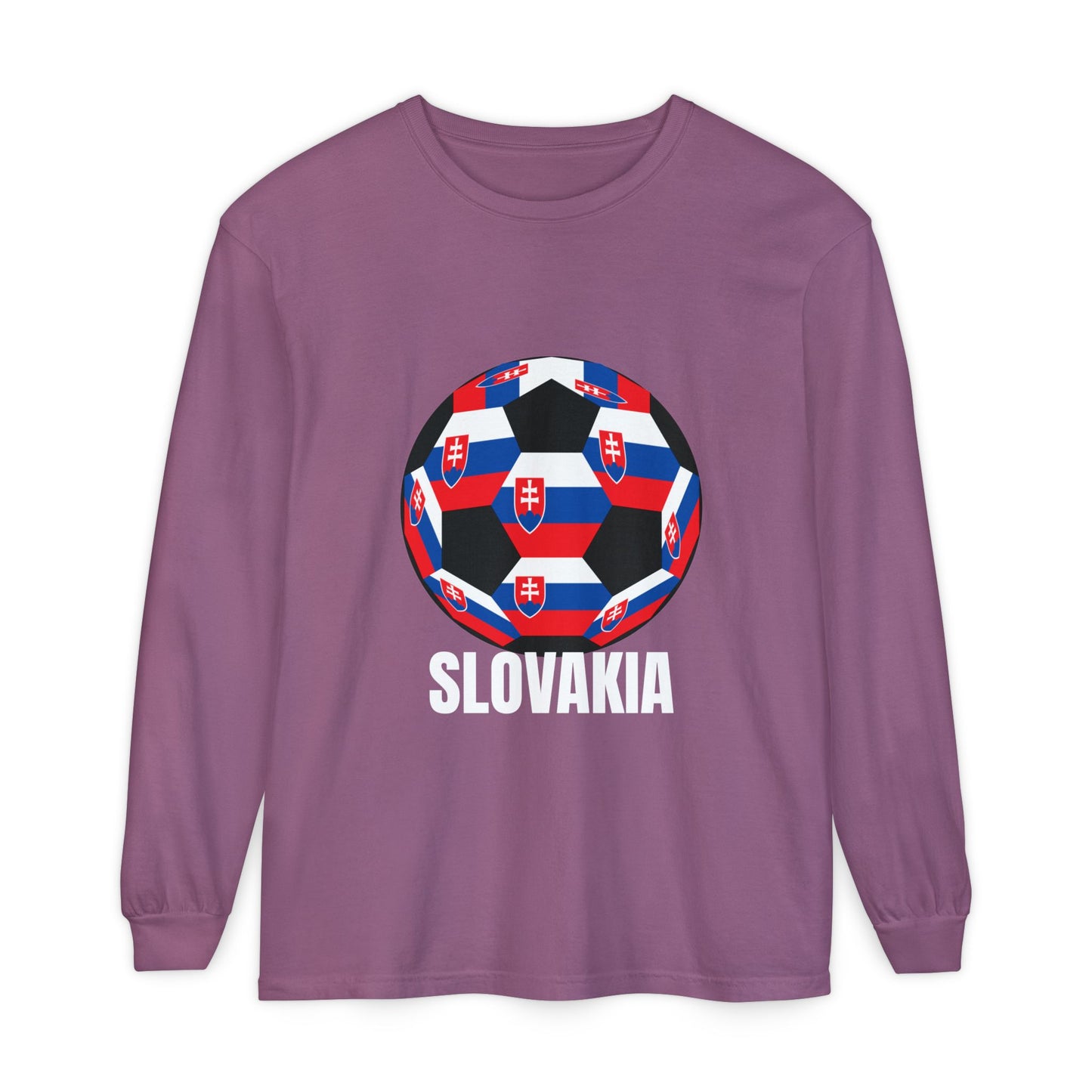 Slovakia Fan Specialty Soccer Ball Design Long Sleeve Shirt