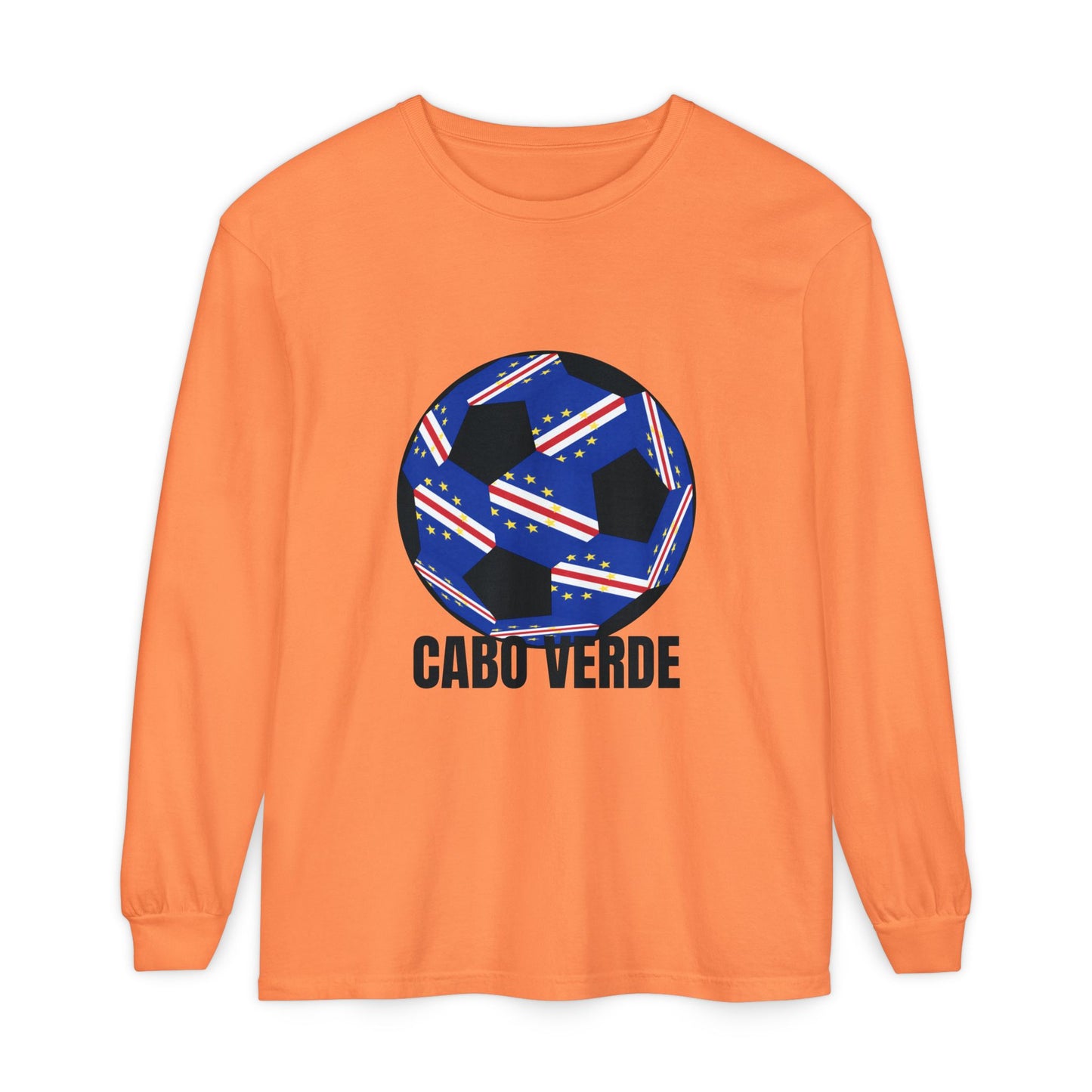 Cabo Verde Fan Specialty Soccer Ball Design Long Sleeve T-Shirt