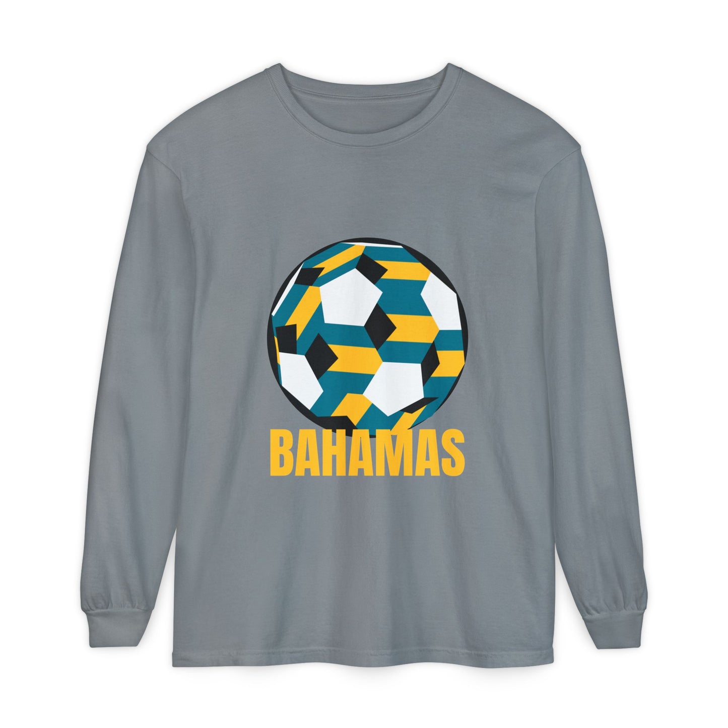 Bahamas Fan Specialty Soccer Ball Design  Long Sleeve Tee