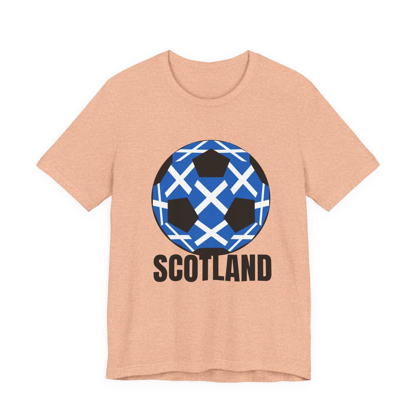 Scotland Fan Specialty Soccer Ball Design T Shirt Black Text