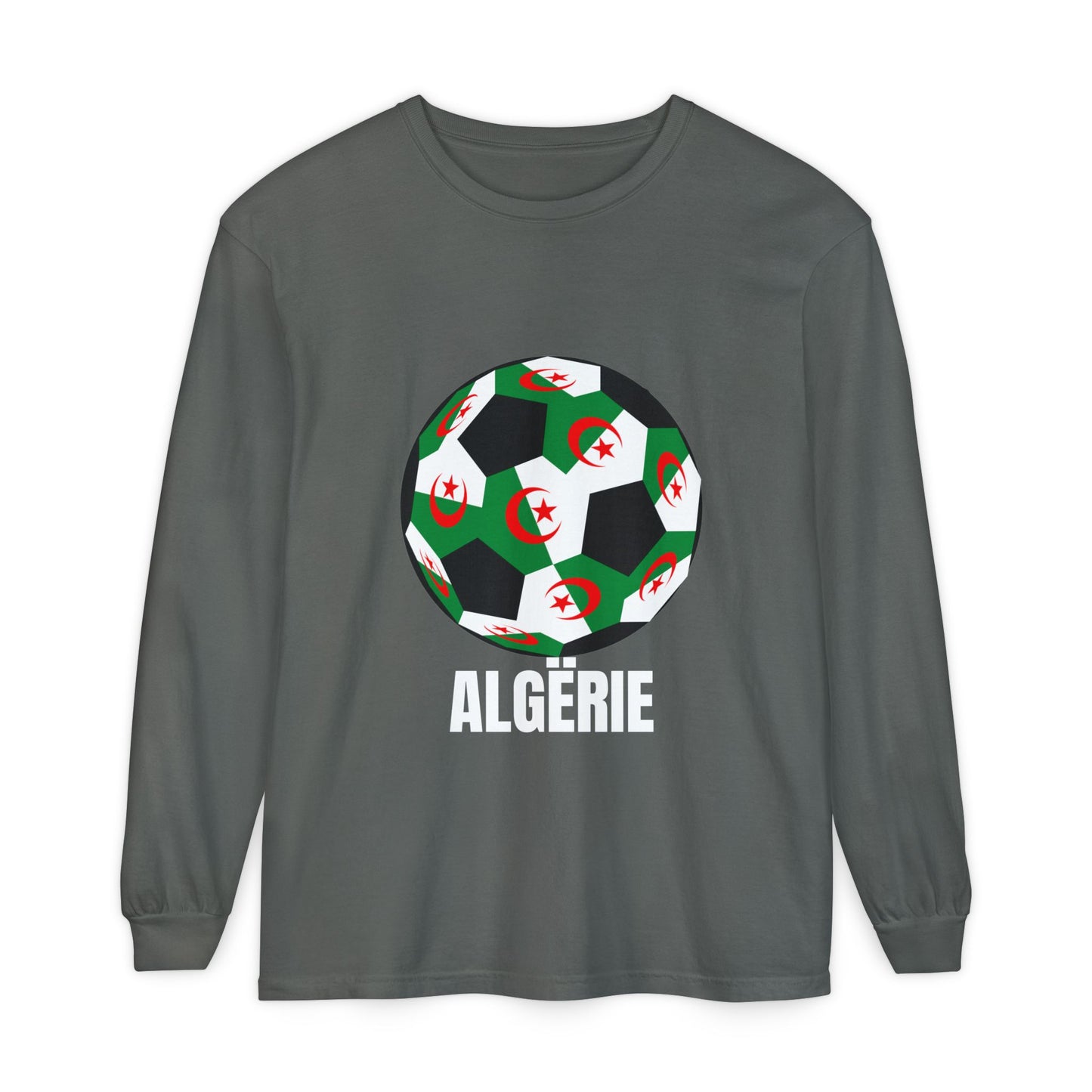 ALGËRIE Fan Specialty Soccer Ball Design Long Sleeve T-Shirt
