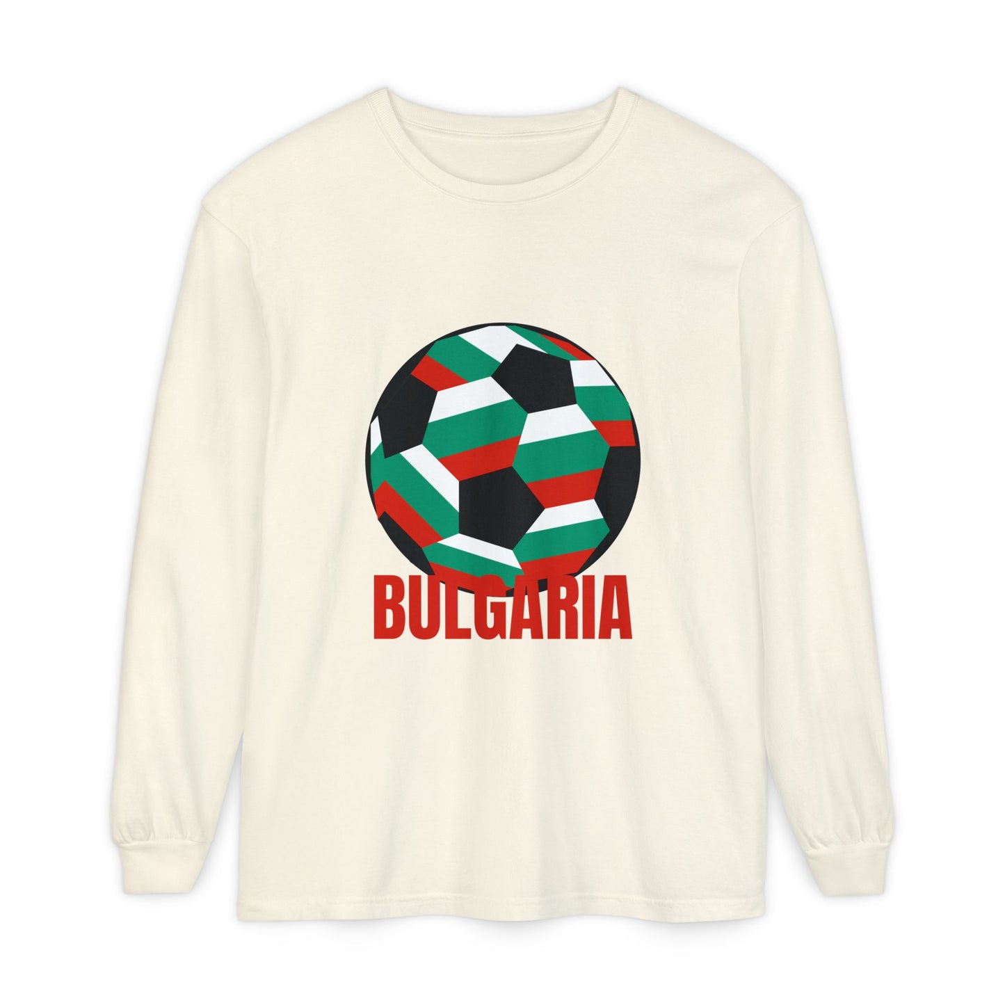 Bulgaria Fan Specialty Soccer Ball Design Long Sleeve Tee