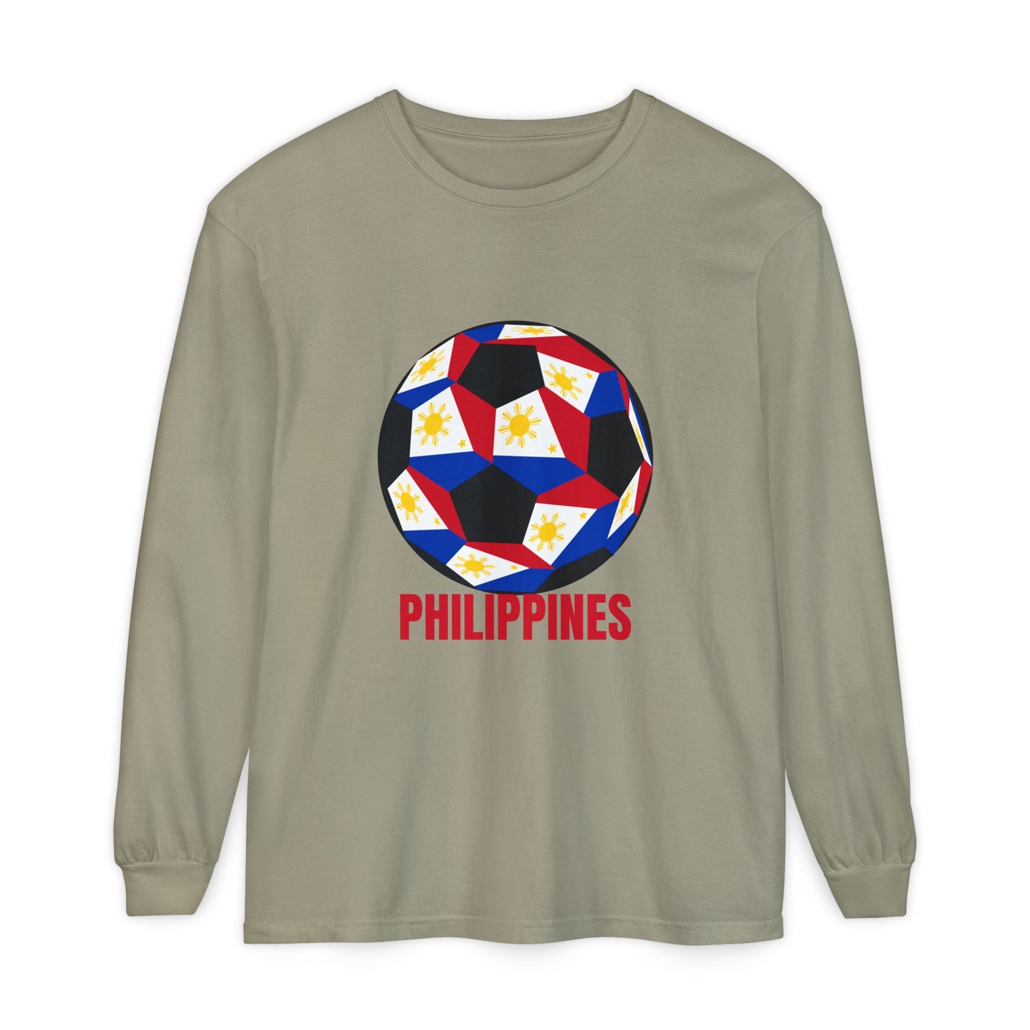 Philippines Fan Specialty Soccer Ball Design Long Sleeve Tee
