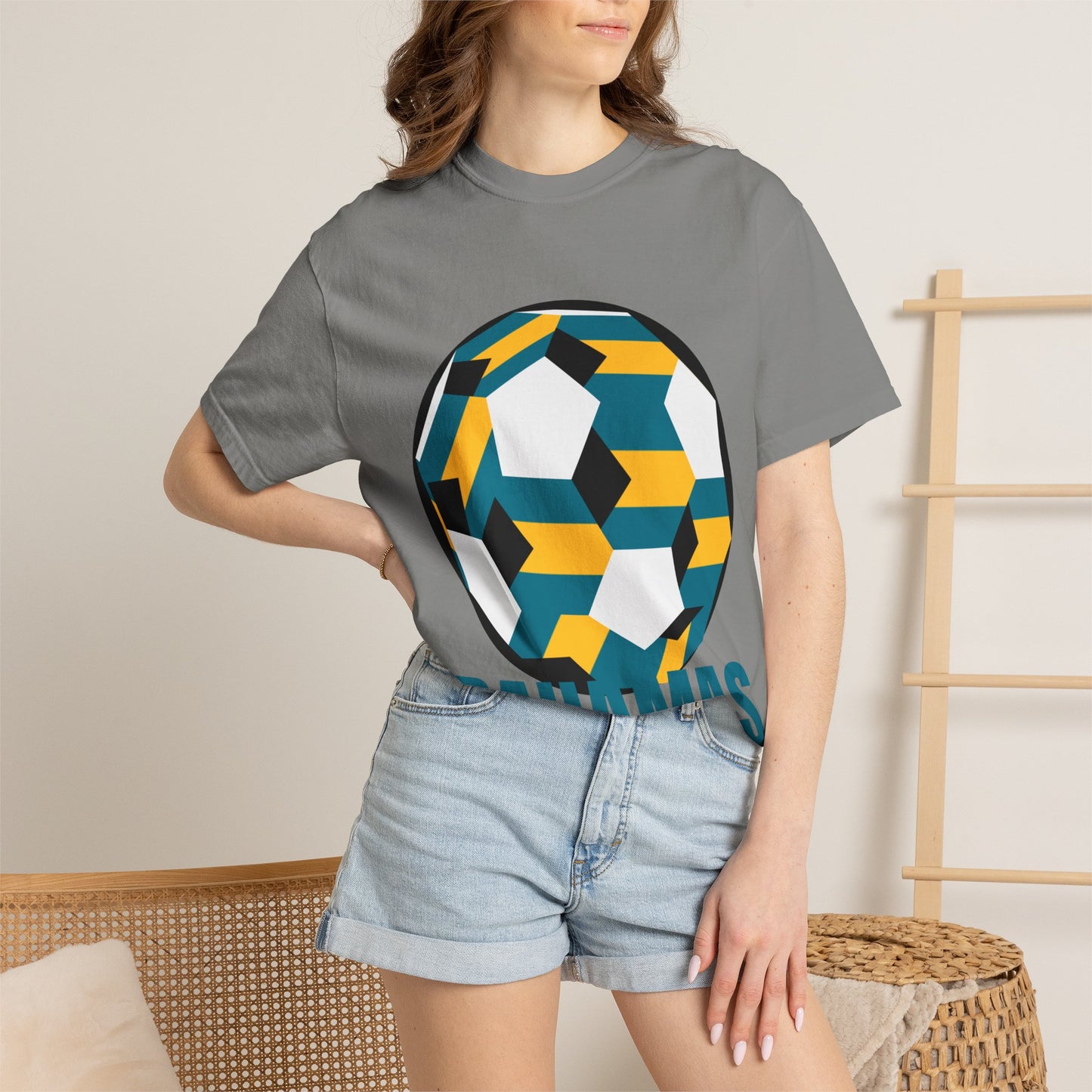 Bahamas Fan Specialty Soccer Ball Design T Shirt
