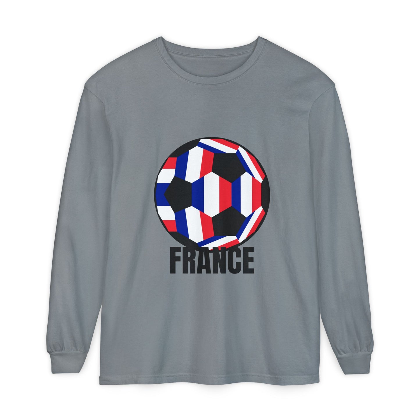 France Fan Specialty Soccer Ball Design Soccer Long Sleeve Tee